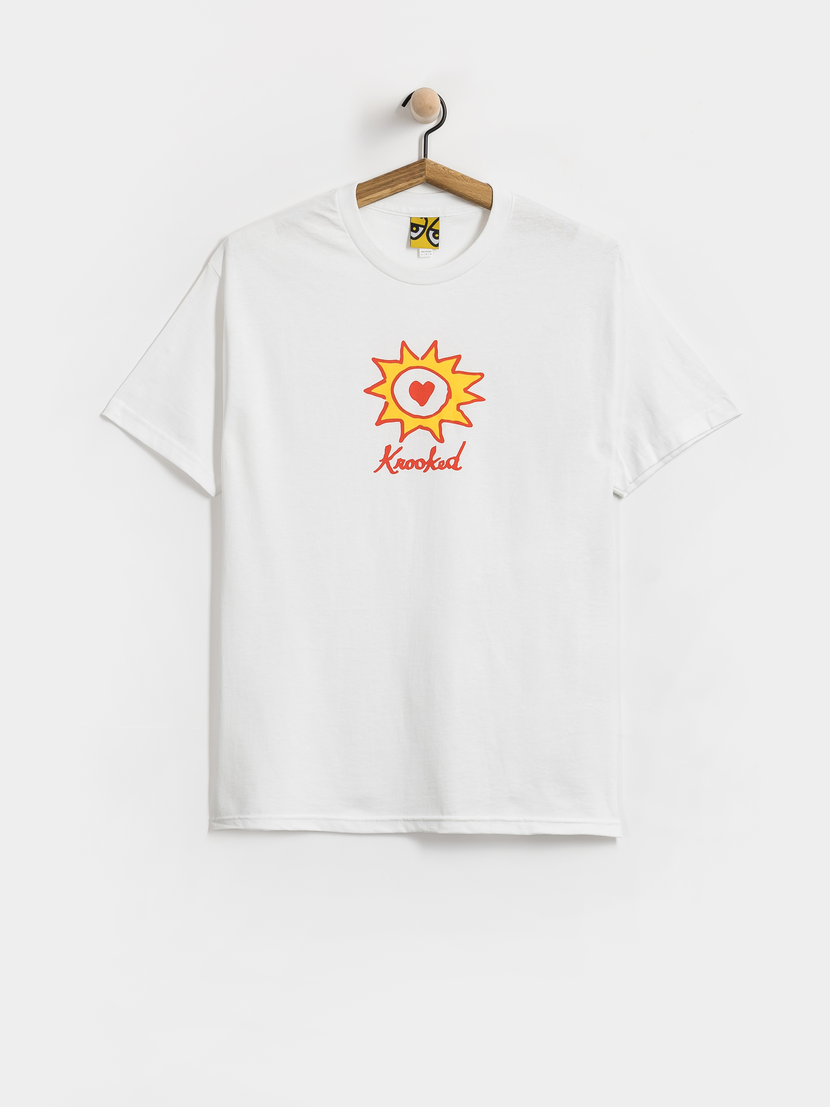 T-shirt Krooked Sun Heart (white w/red & yellow print)
