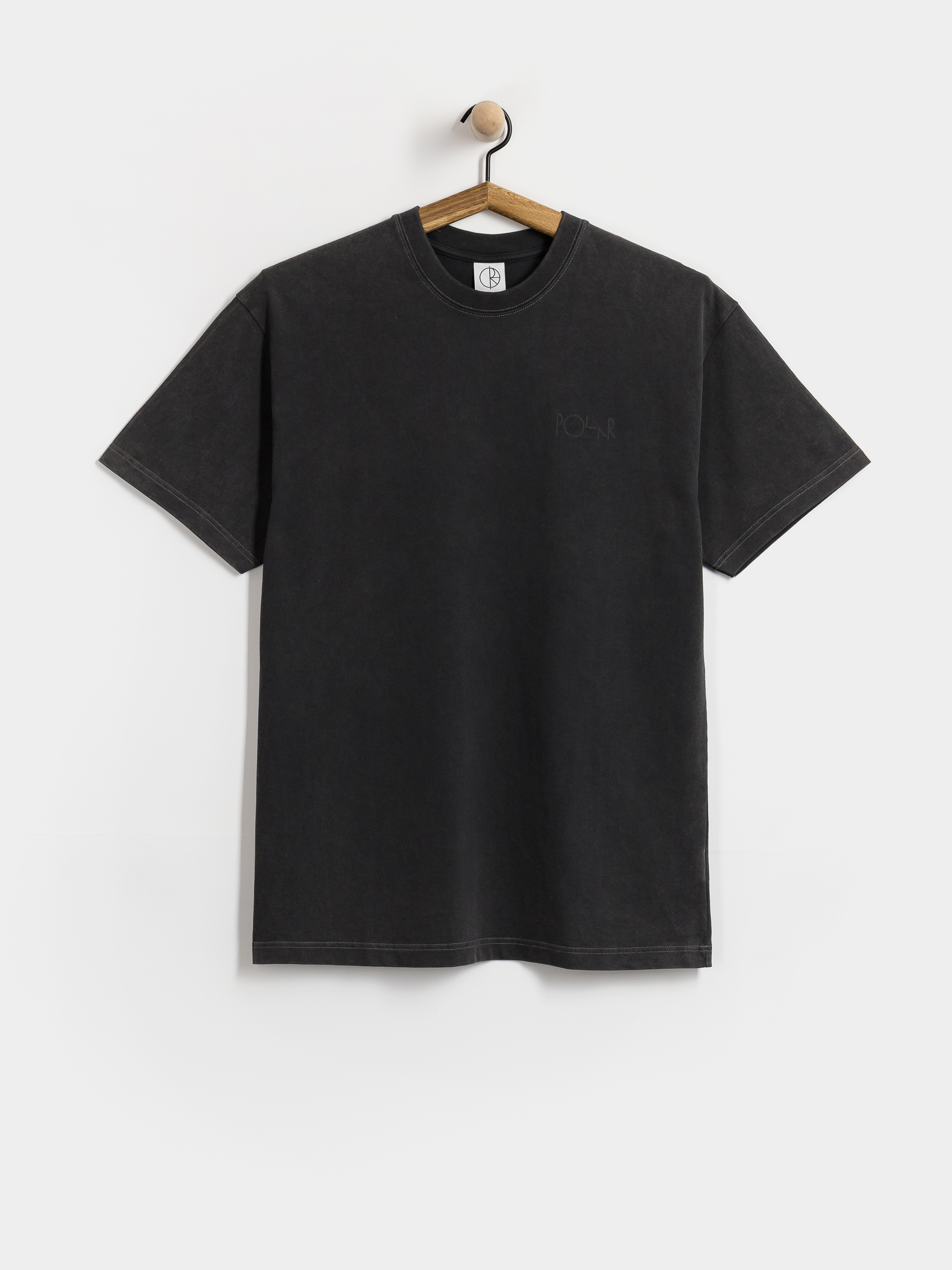 T-shirt Polar Skate Contrast Stroke Logo (silver black/black)