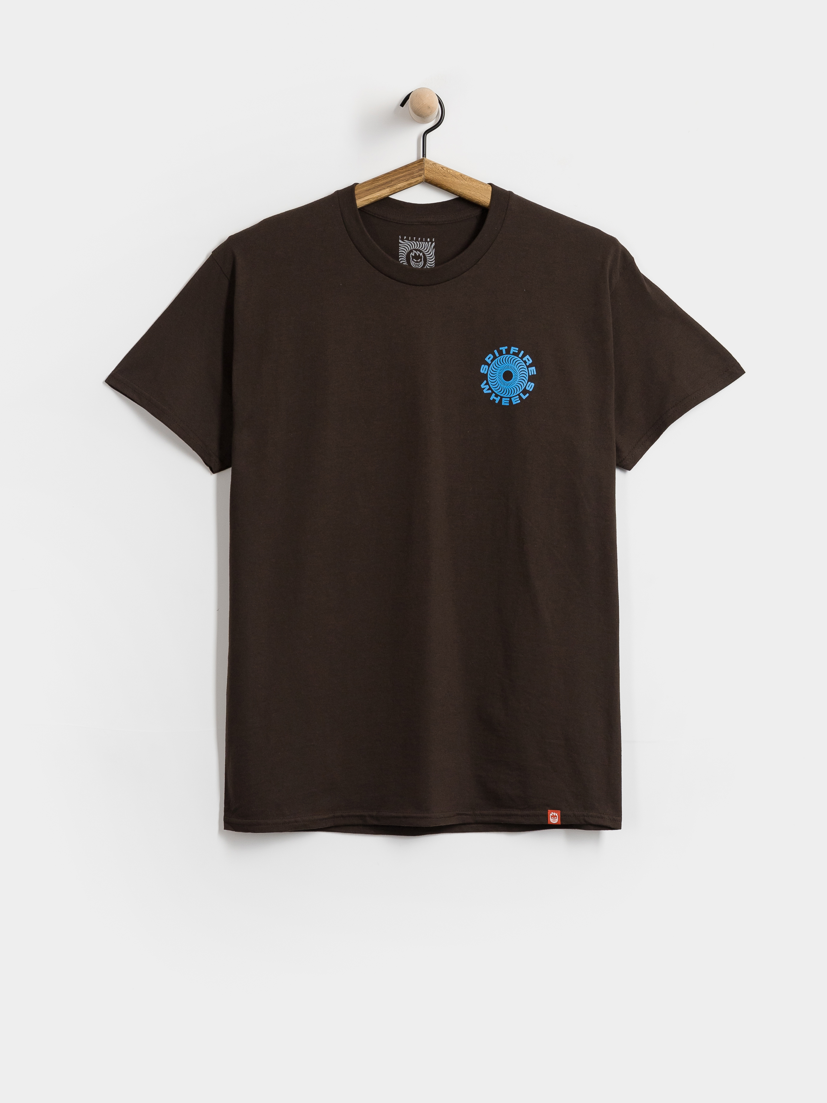 T-shirt Spitfire Classic '87 Swirl Fill (dark chocolate with blue & white prints)