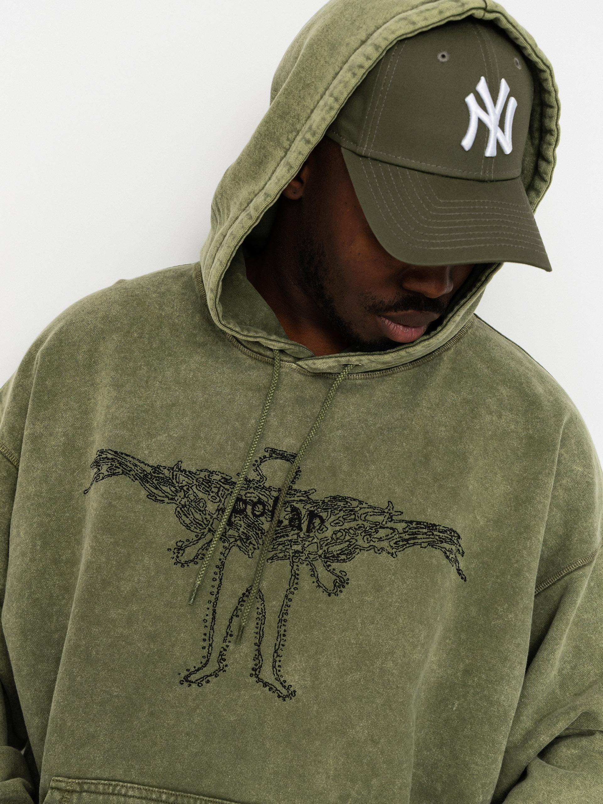 Bluza z kapturem Polar Skate Acid Frank Soul HD (army green)