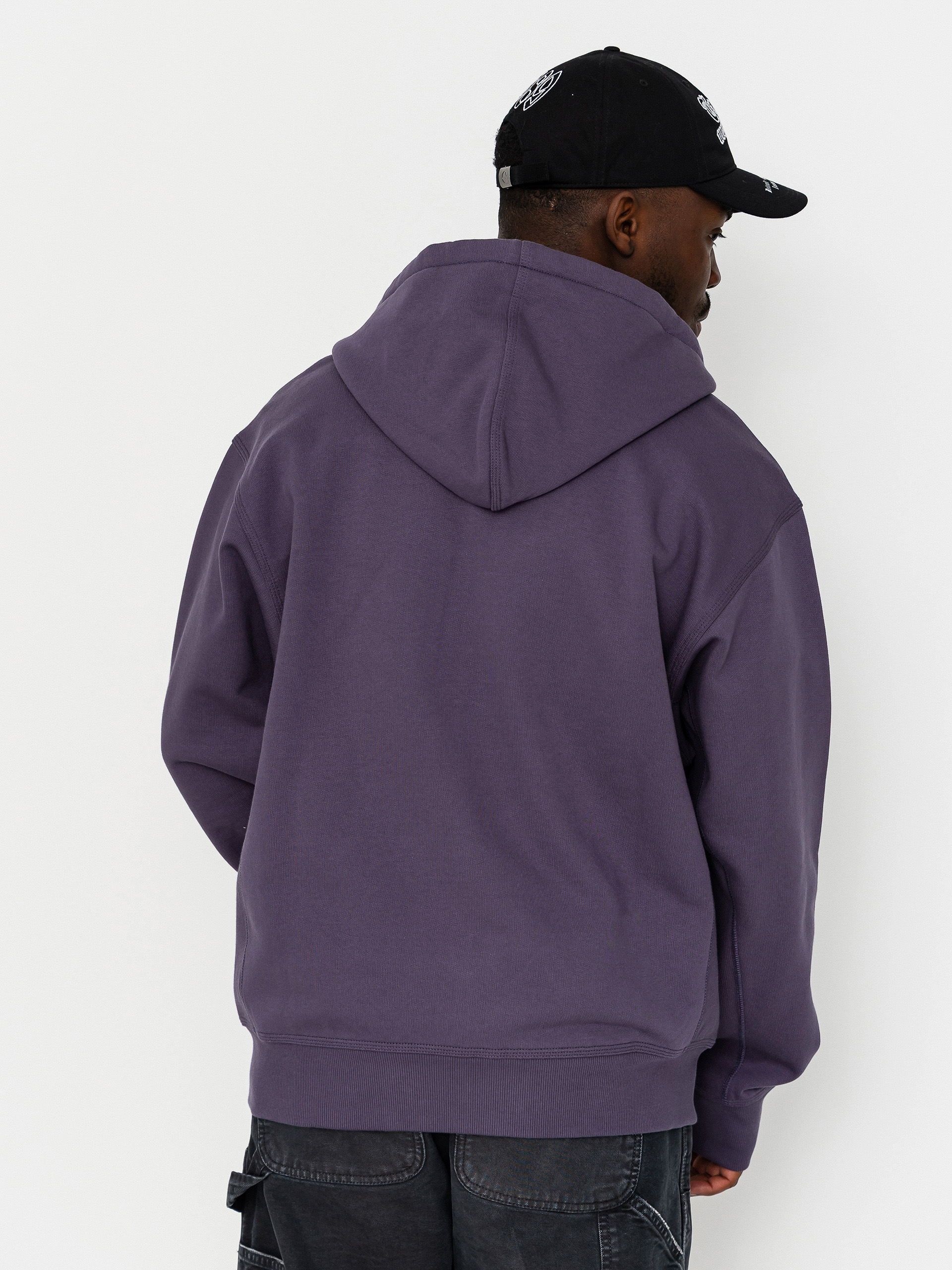 Bluza z kapturem Carhartt WIP American Script ZHD (shady purple)