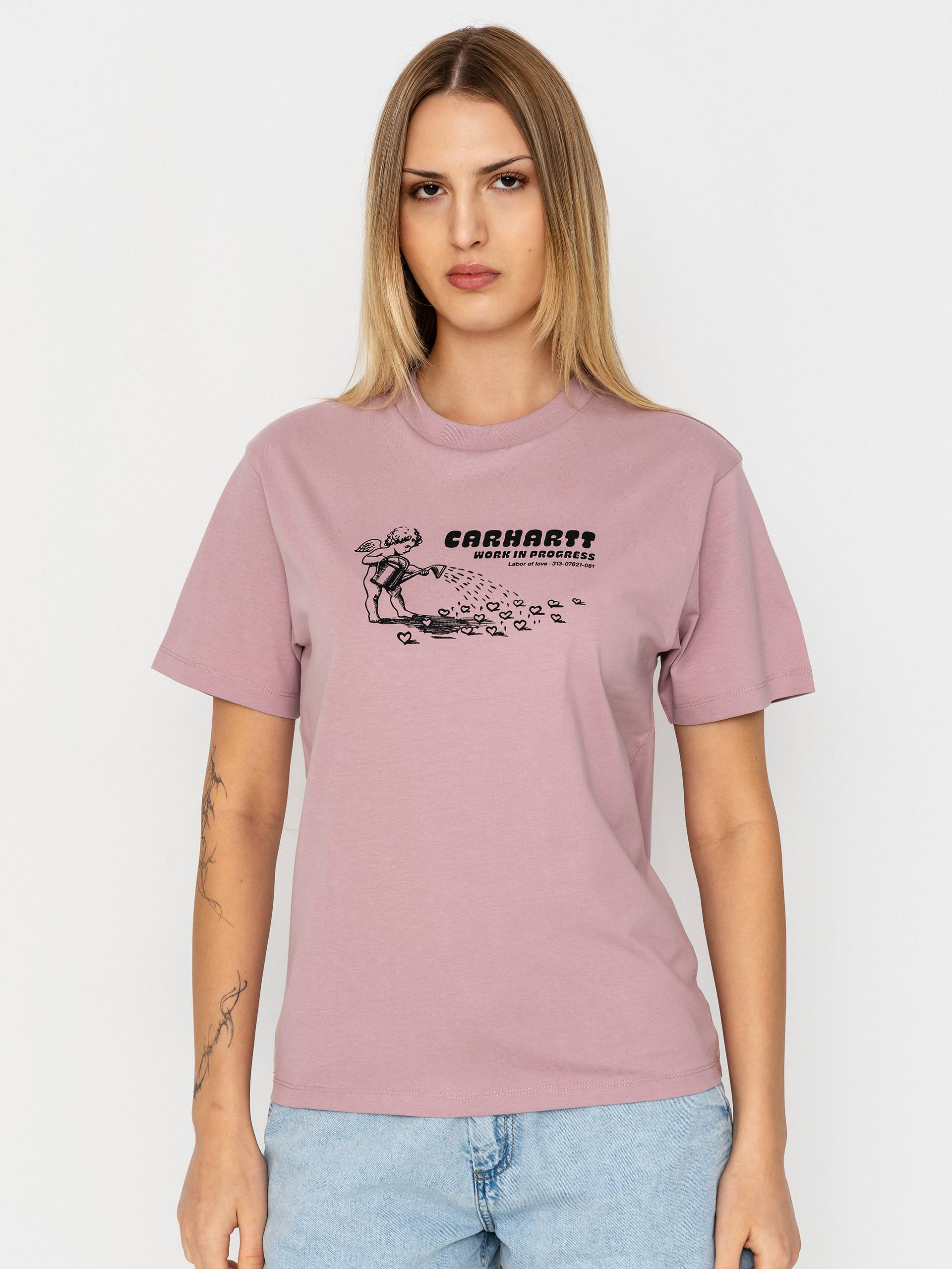 T-shirt Carhartt WIP Bumper Sticker Wmn (hortensia)