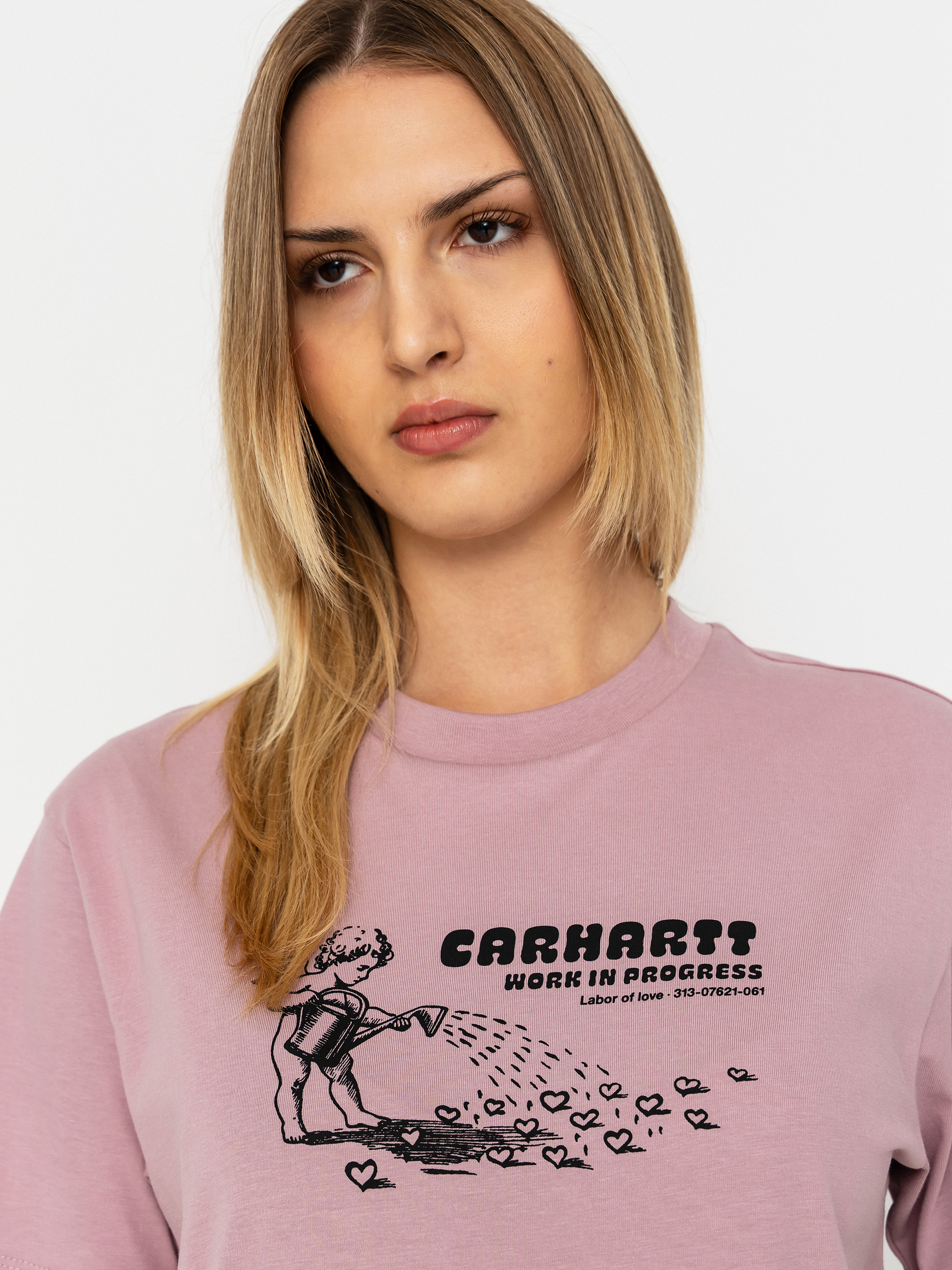 T-shirt Carhartt WIP Bumper Sticker Wmn (hortensia)