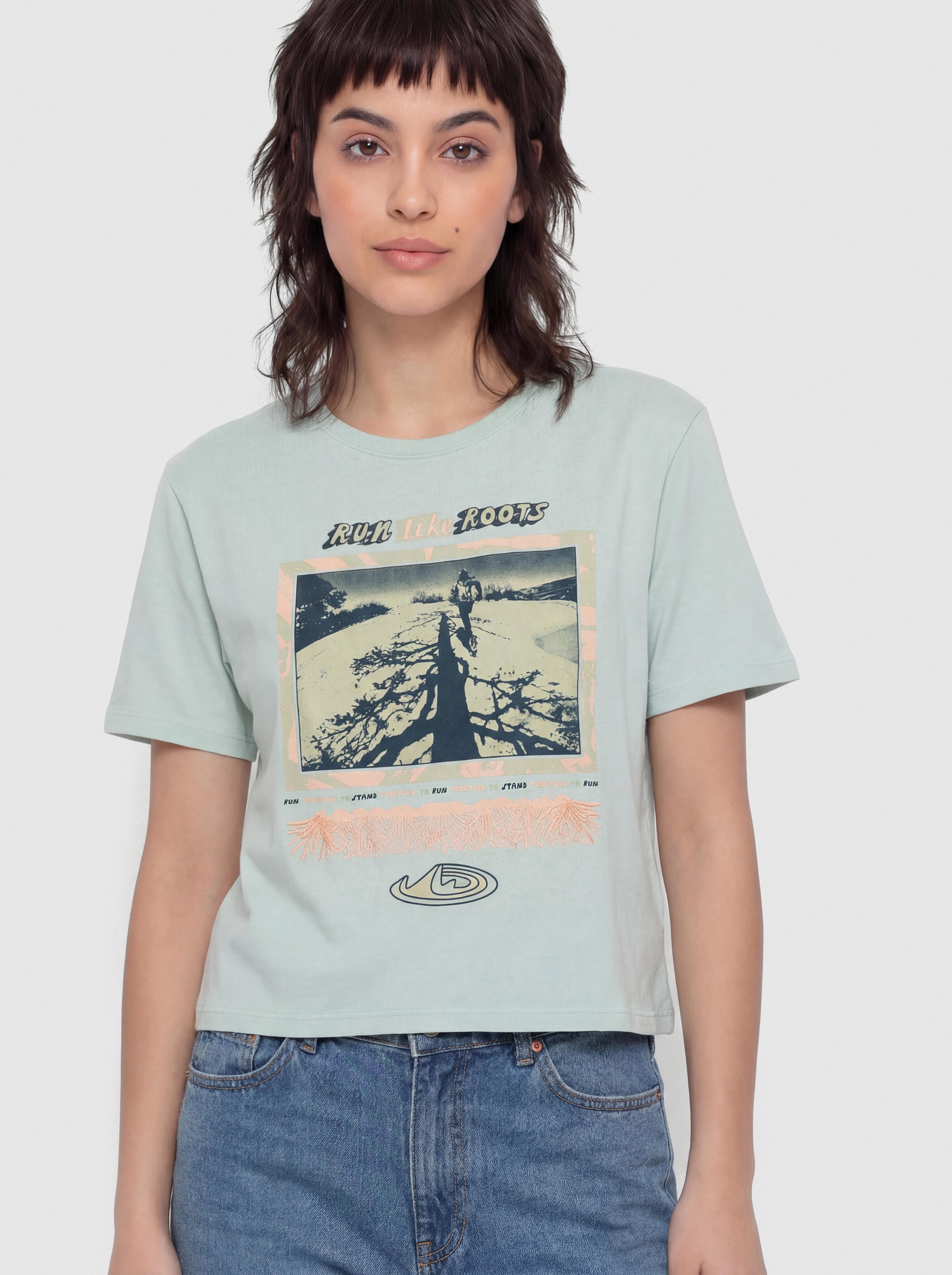 T-shirt Patagonia Run Like Roots Wmn (thin ice)