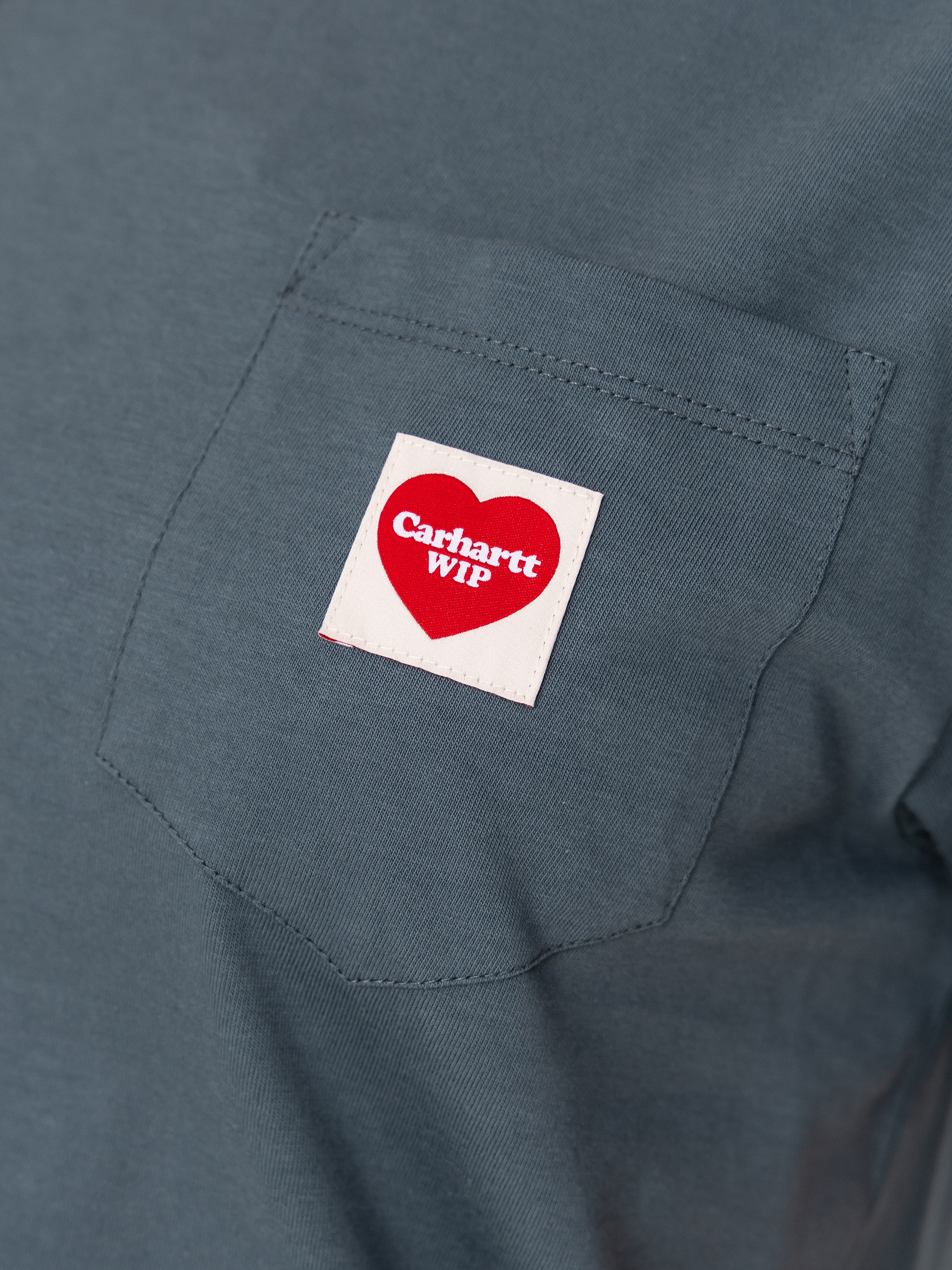 T-shirt Carhartt WIP Pocket Heart Wmn (cozy blue/red)