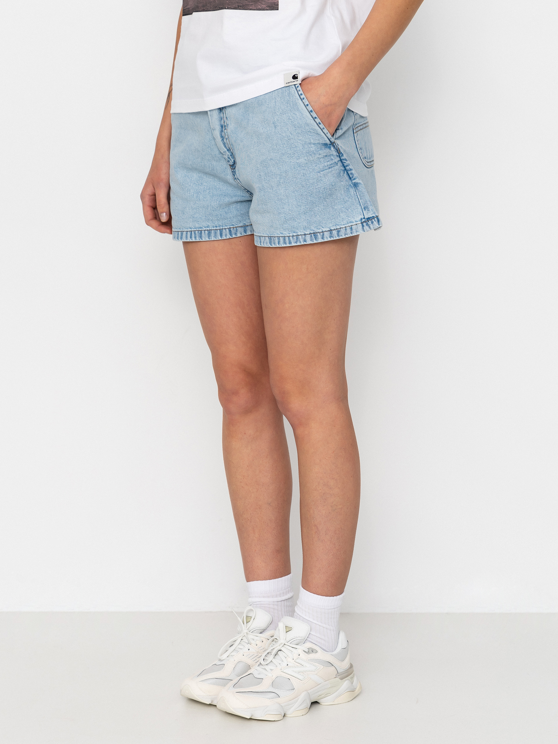 Szorty Carhartt WIP Lova Wmn (blue stone bleached)
