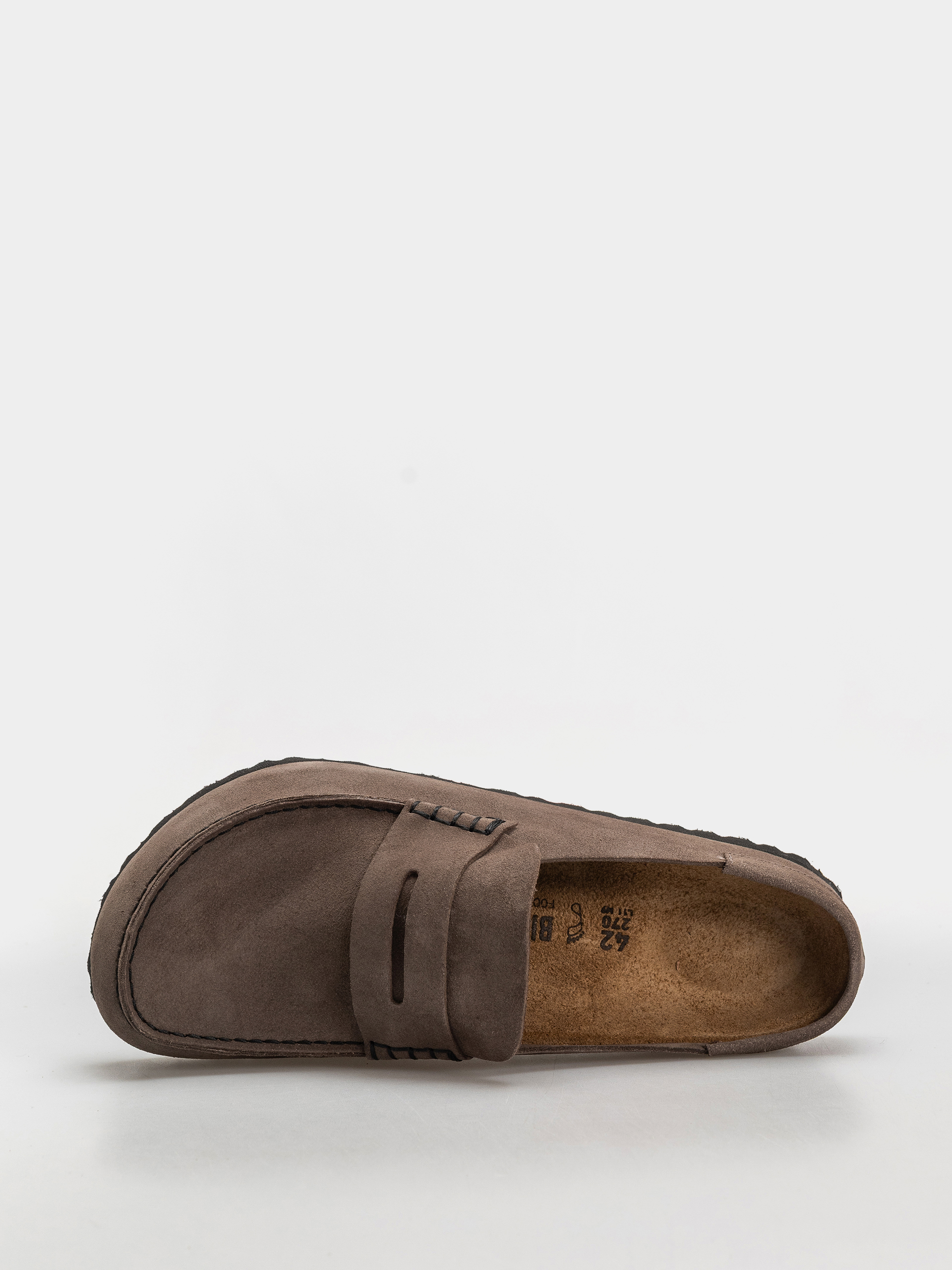 Klapki Birkenstock Naples Wrapped Suede Leather Regular (concrete gray)