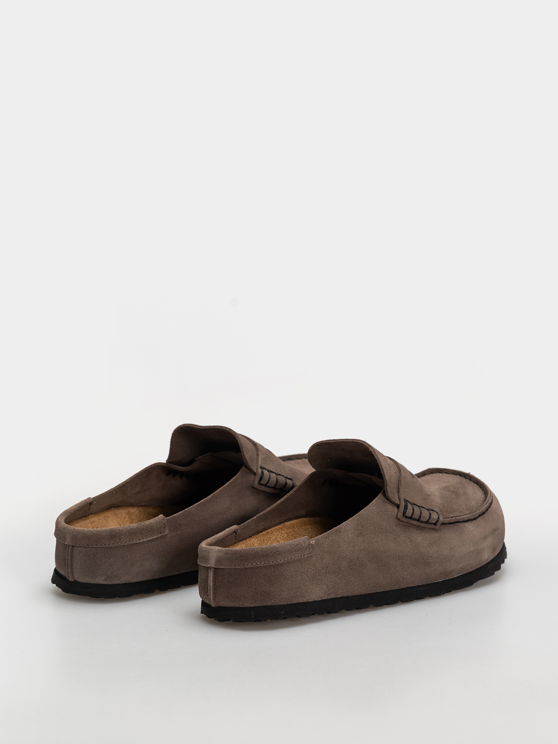 Klapki Birkenstock Naples Wrapped Suede Leather Regular (concrete gray)