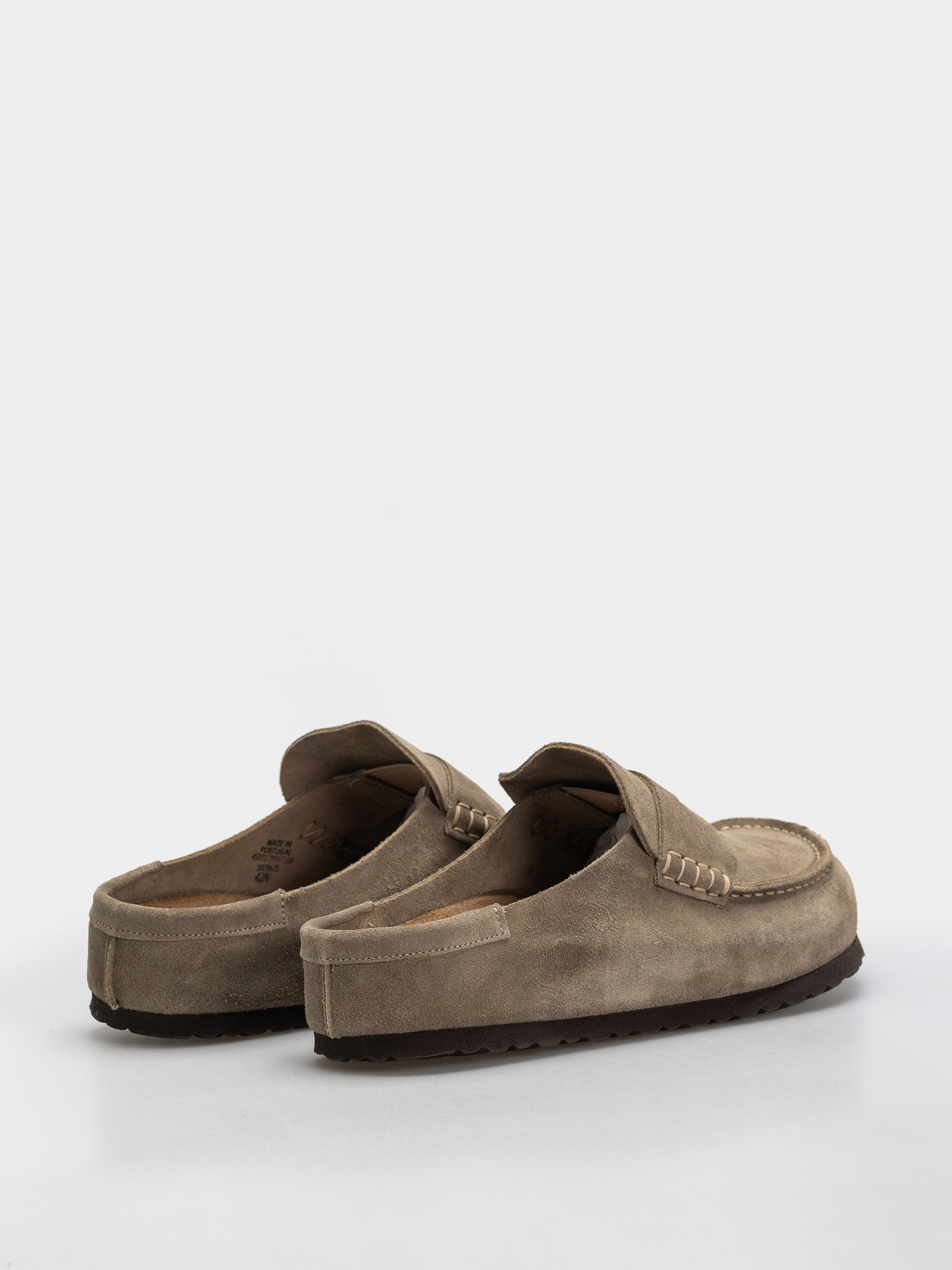 Klapki Birkenstock Naples Wrapped Suede Leather Regular (taupe)