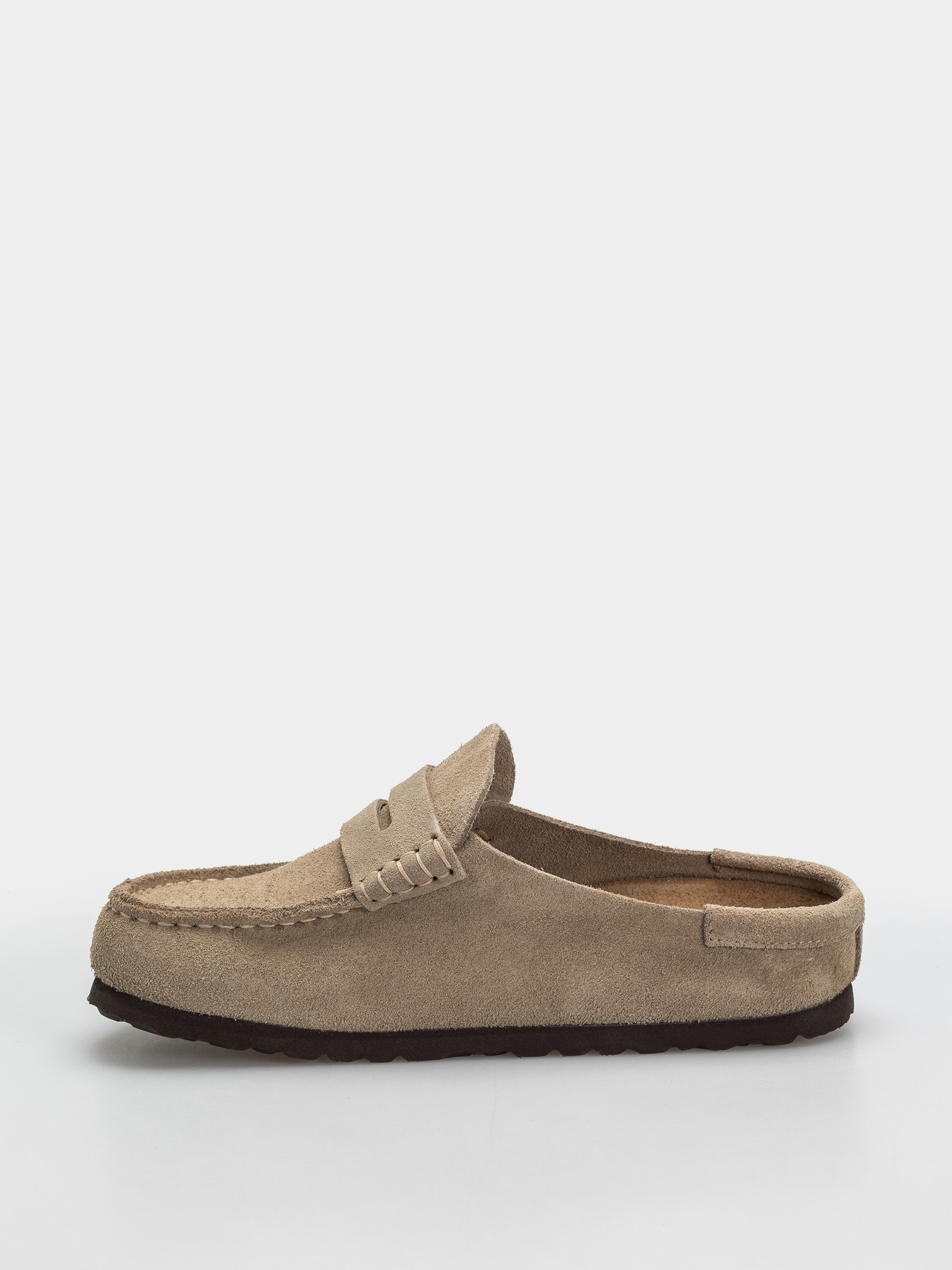 Klapki Birkenstock Naples Wrapped Suede Leather Narrow (taupe)