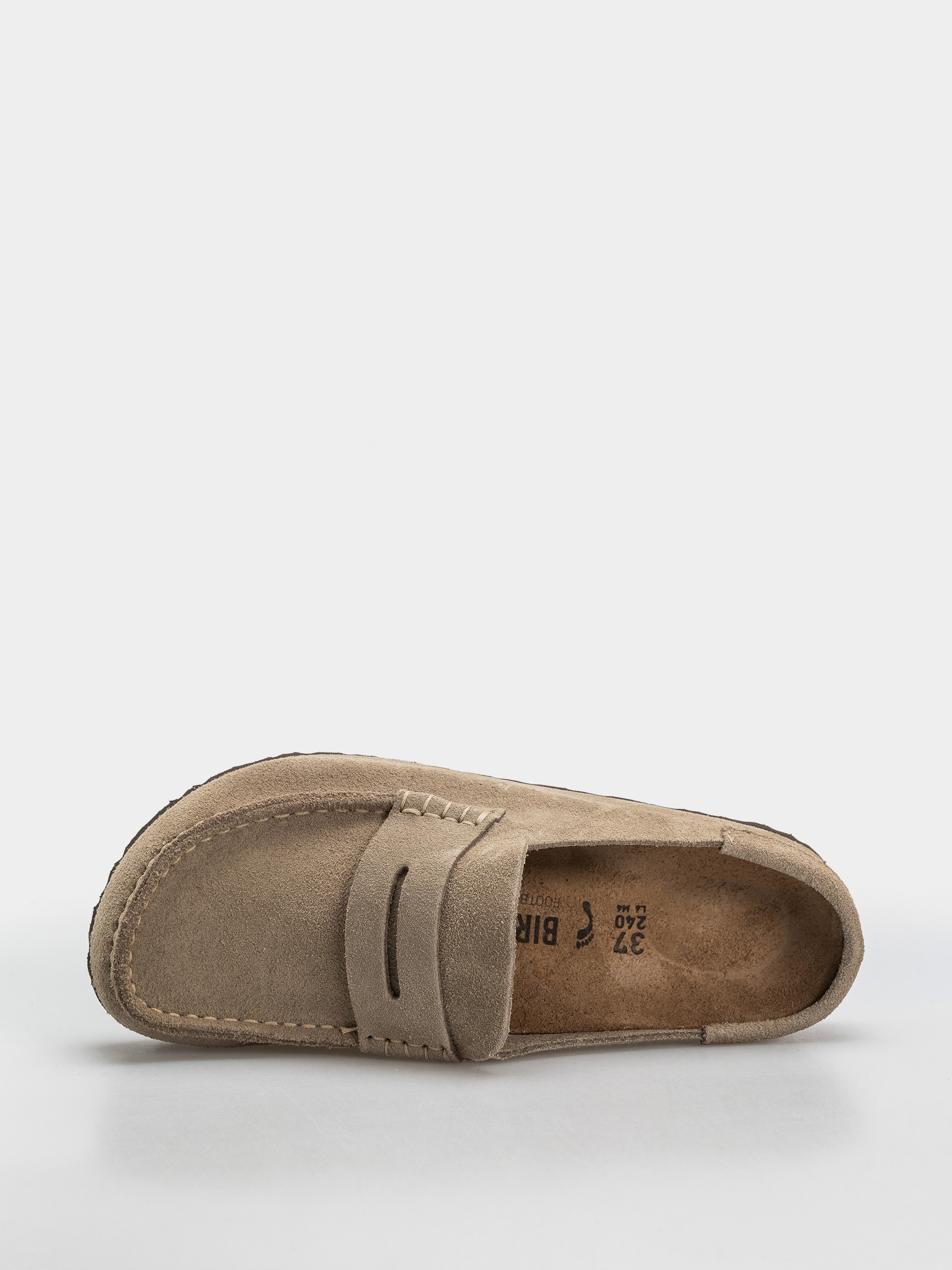 Klapki Birkenstock Naples Wrapped Suede Leather Narrow (taupe)