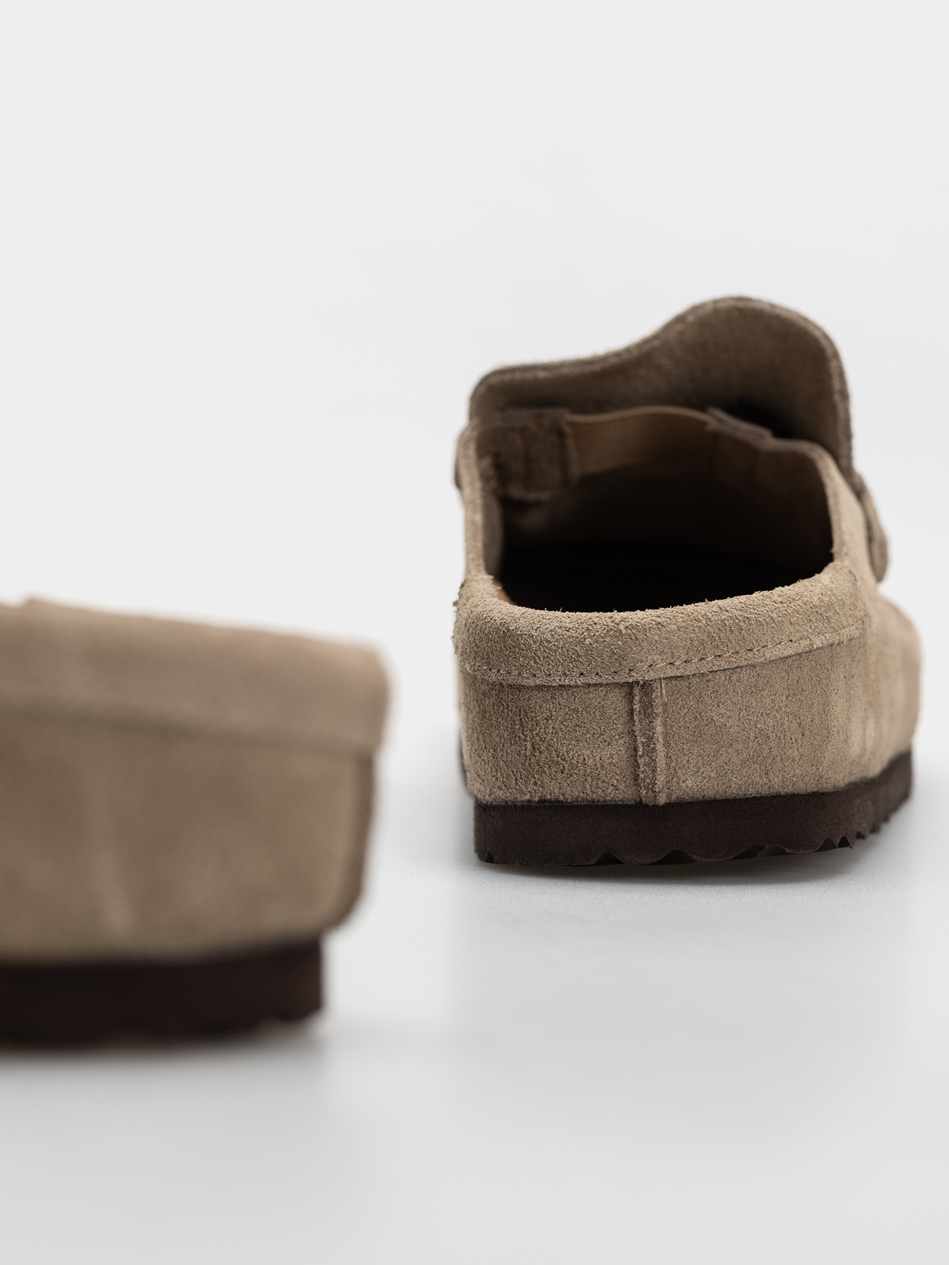 Klapki Birkenstock Naples Wrapped Suede Leather Narrow (taupe)