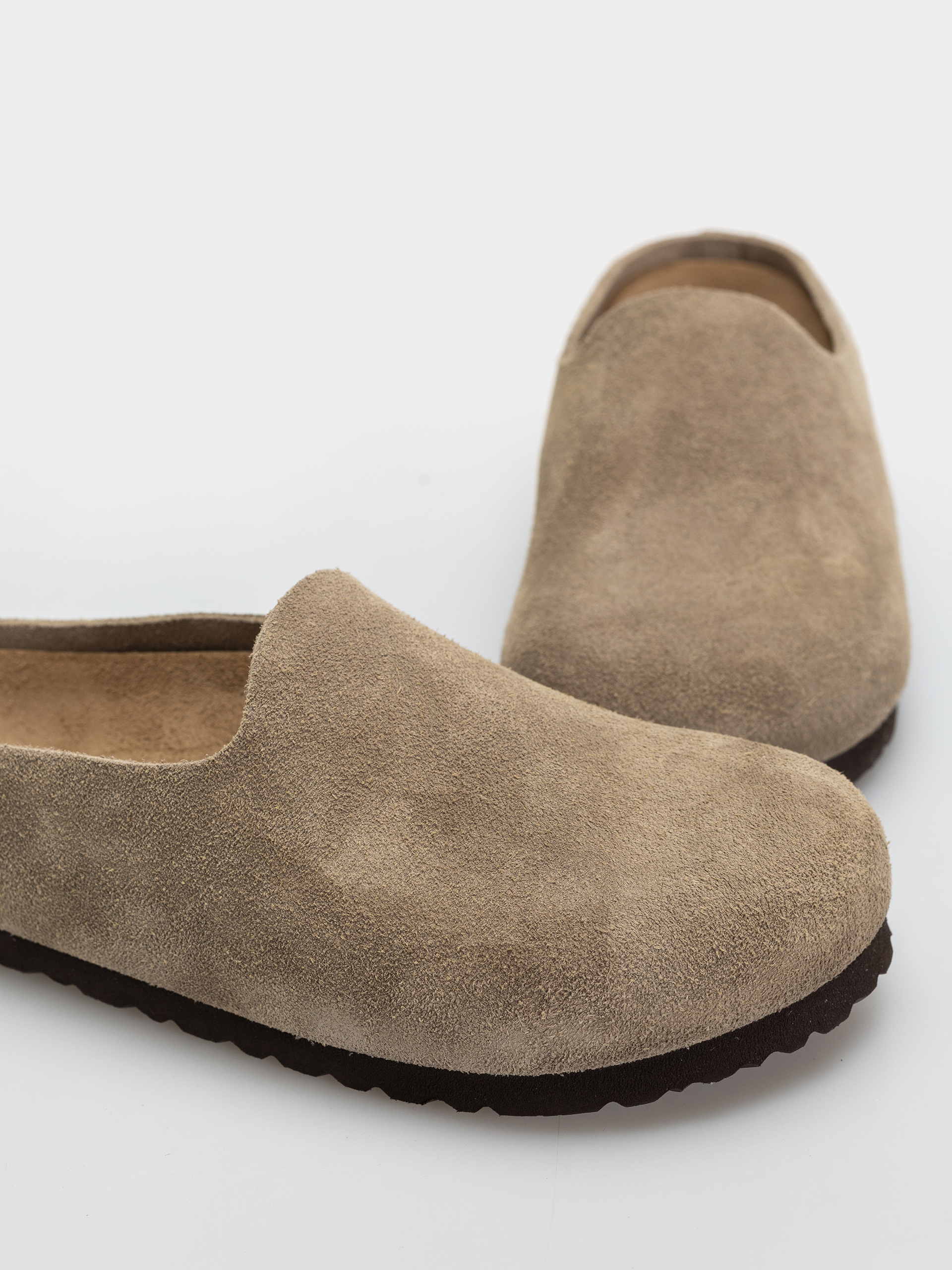 Klapki Birkenstock Amsterdam Wrapped Suede Leather Narrow (taupe)