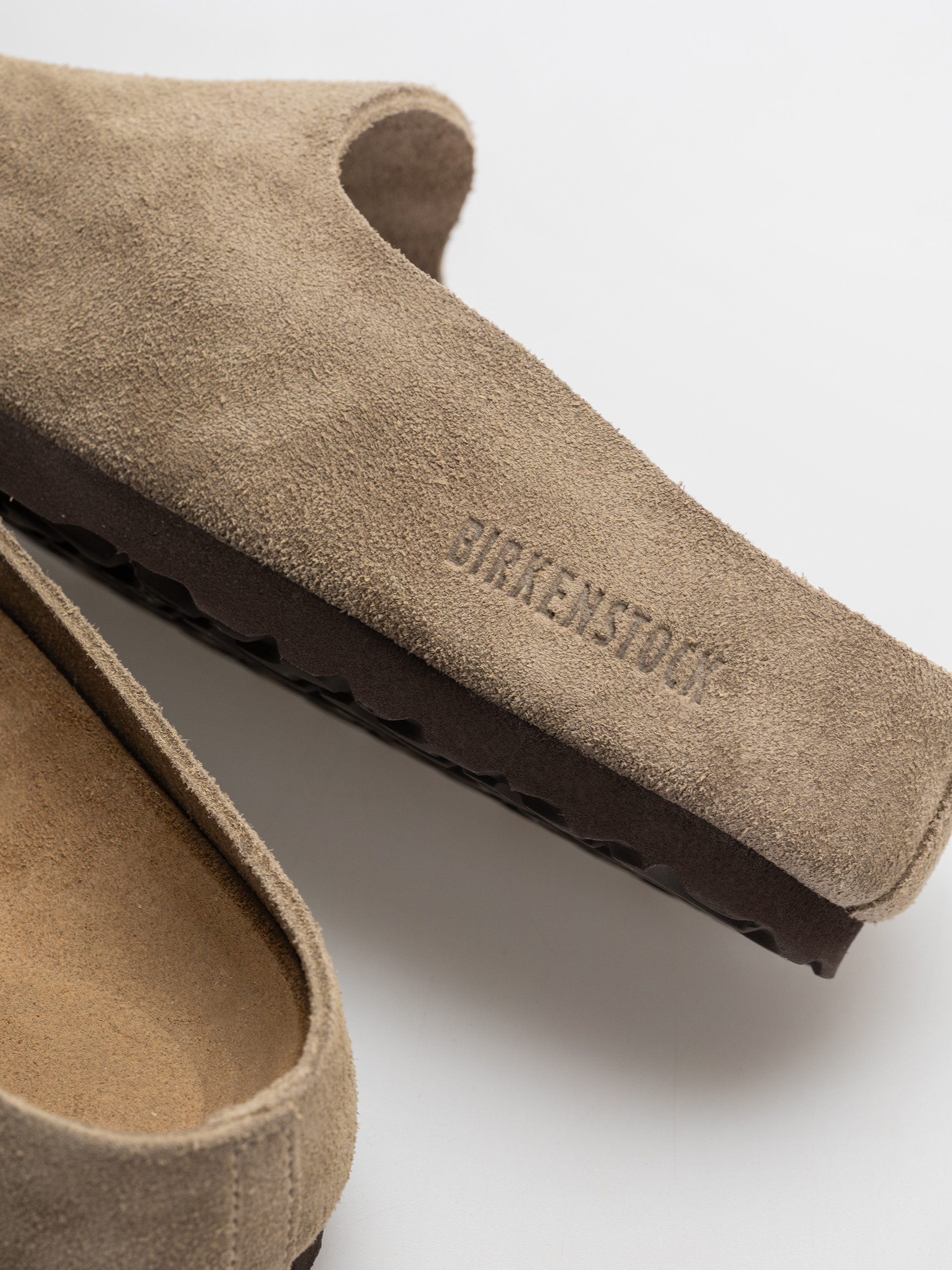 Klapki Birkenstock Amsterdam Wrapped Suede Leather Narrow (taupe)