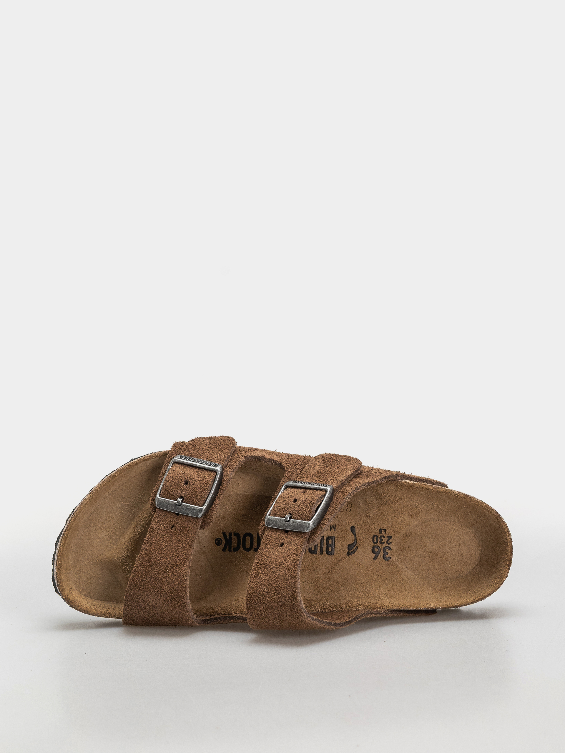 Klapki Birkenstock Arizona Suede Leather Narrow (dark tea)