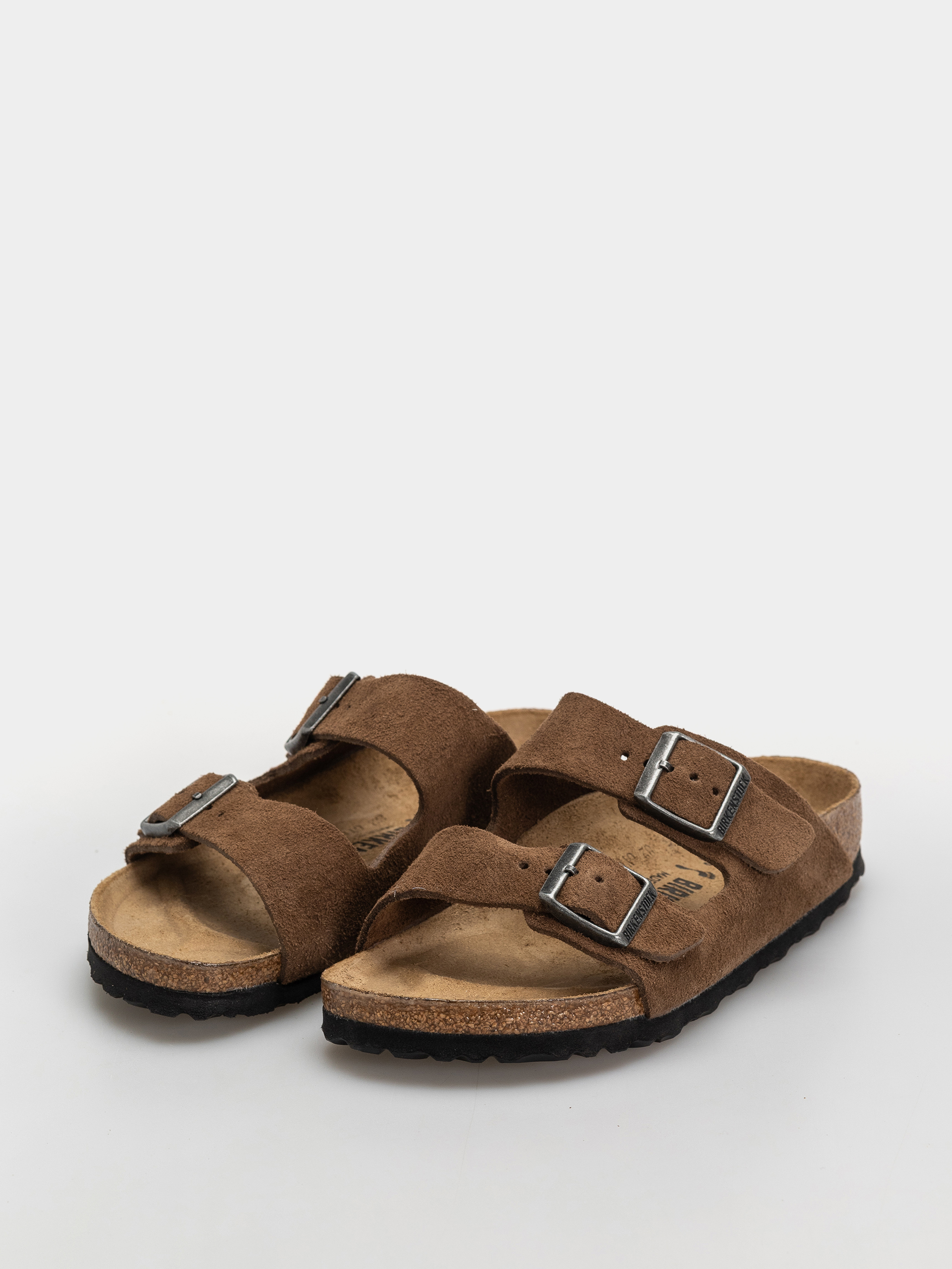 Klapki Birkenstock Arizona Suede Leather Narrow (dark tea)