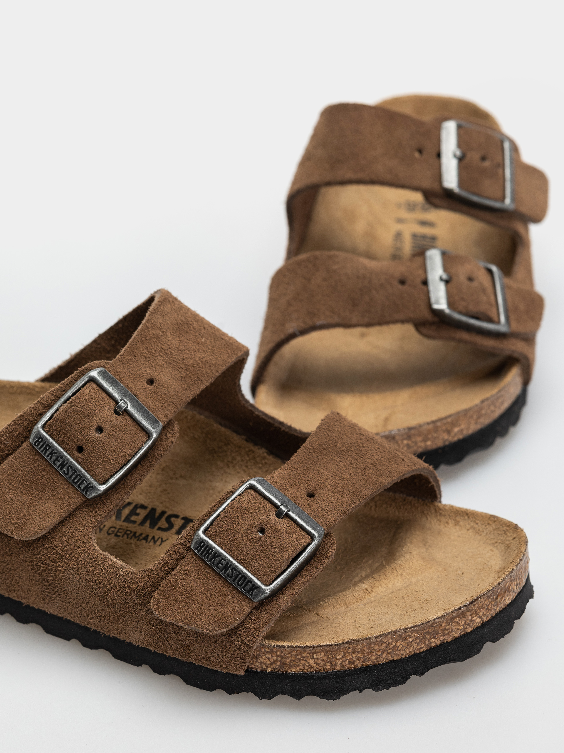 Klapki Birkenstock Arizona Suede Leather Narrow (dark tea)