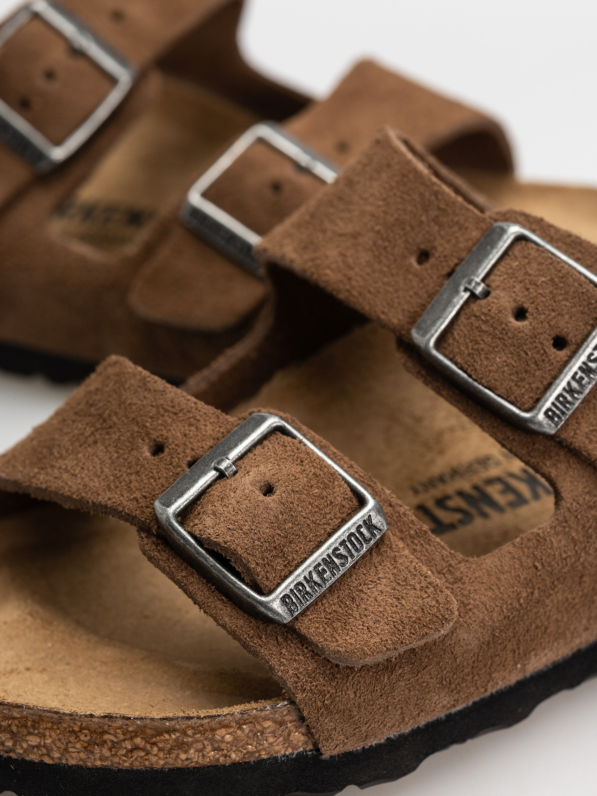 Klapki Birkenstock Arizona Suede Leather Narrow (dark tea)