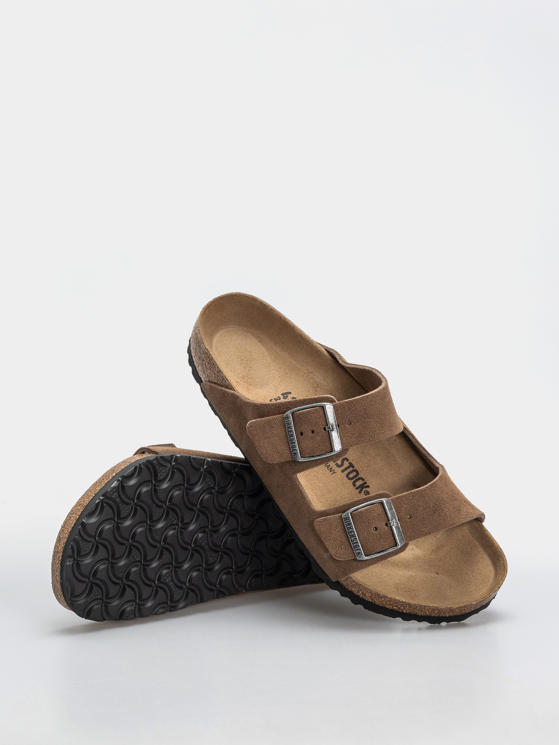 Klapki Birkenstock Arizona Suede Leather Regular (dark tea)
