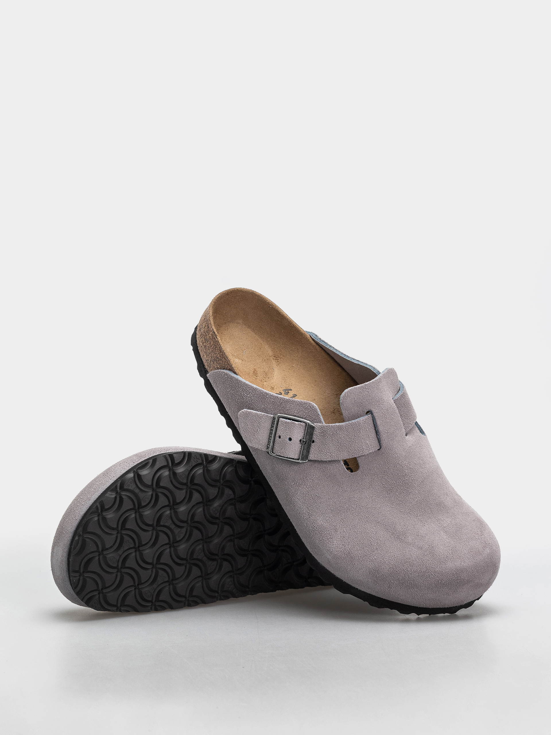 Klapki Birkenstock Boston Suede Leather Regular (lavender sky)