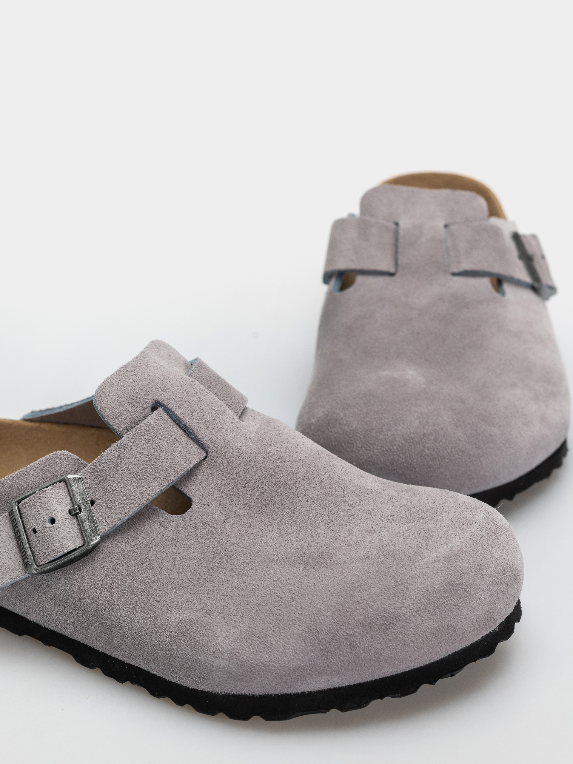 Klapki Birkenstock Boston Suede Leather Regular (lavender sky)