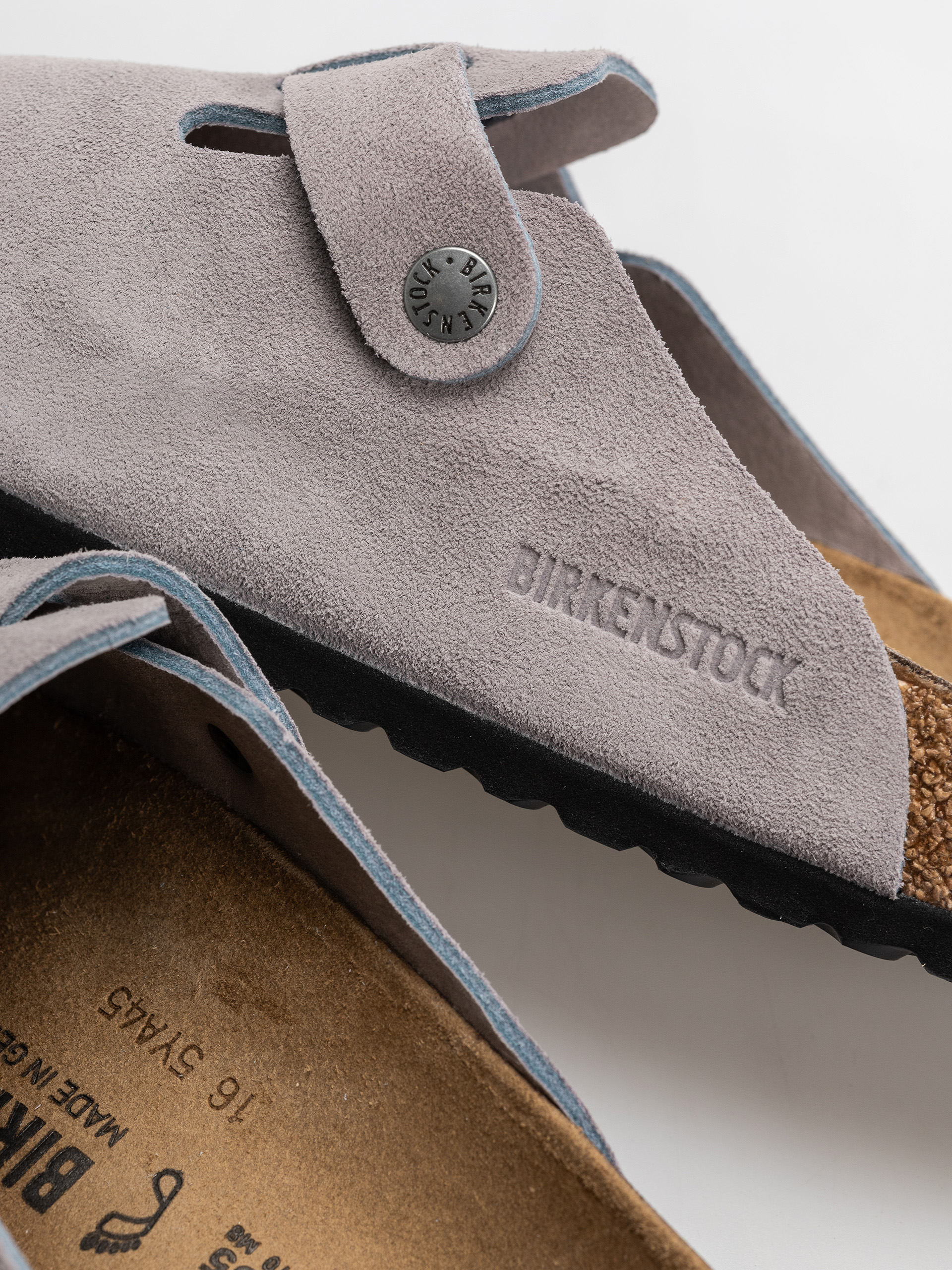 Klapki Birkenstock Boston Suede Leather Regular (lavender sky)