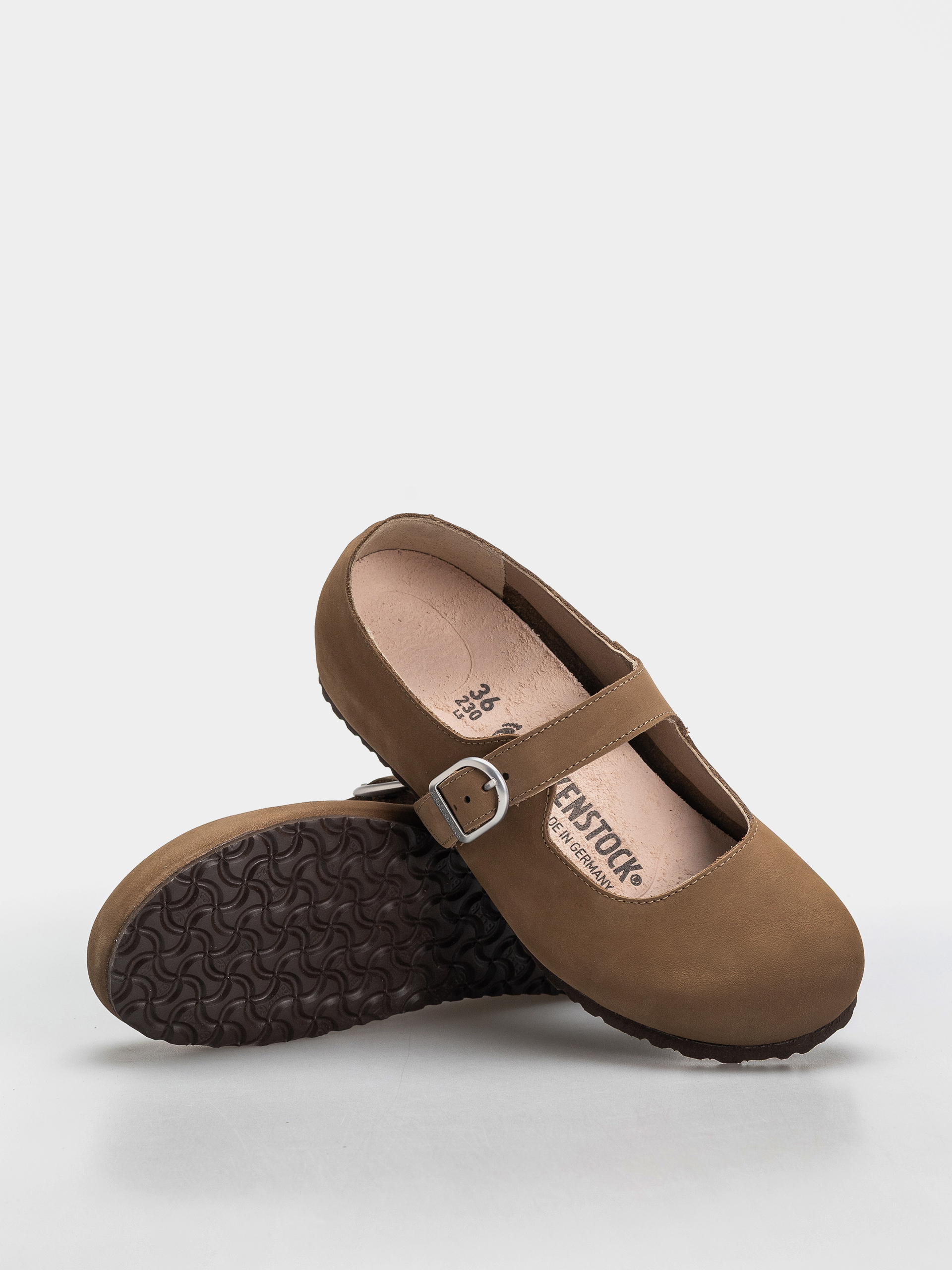 Klapki Birkenstock Santa Clarita Nubuck Leather Narrow Wmn (dark tea)