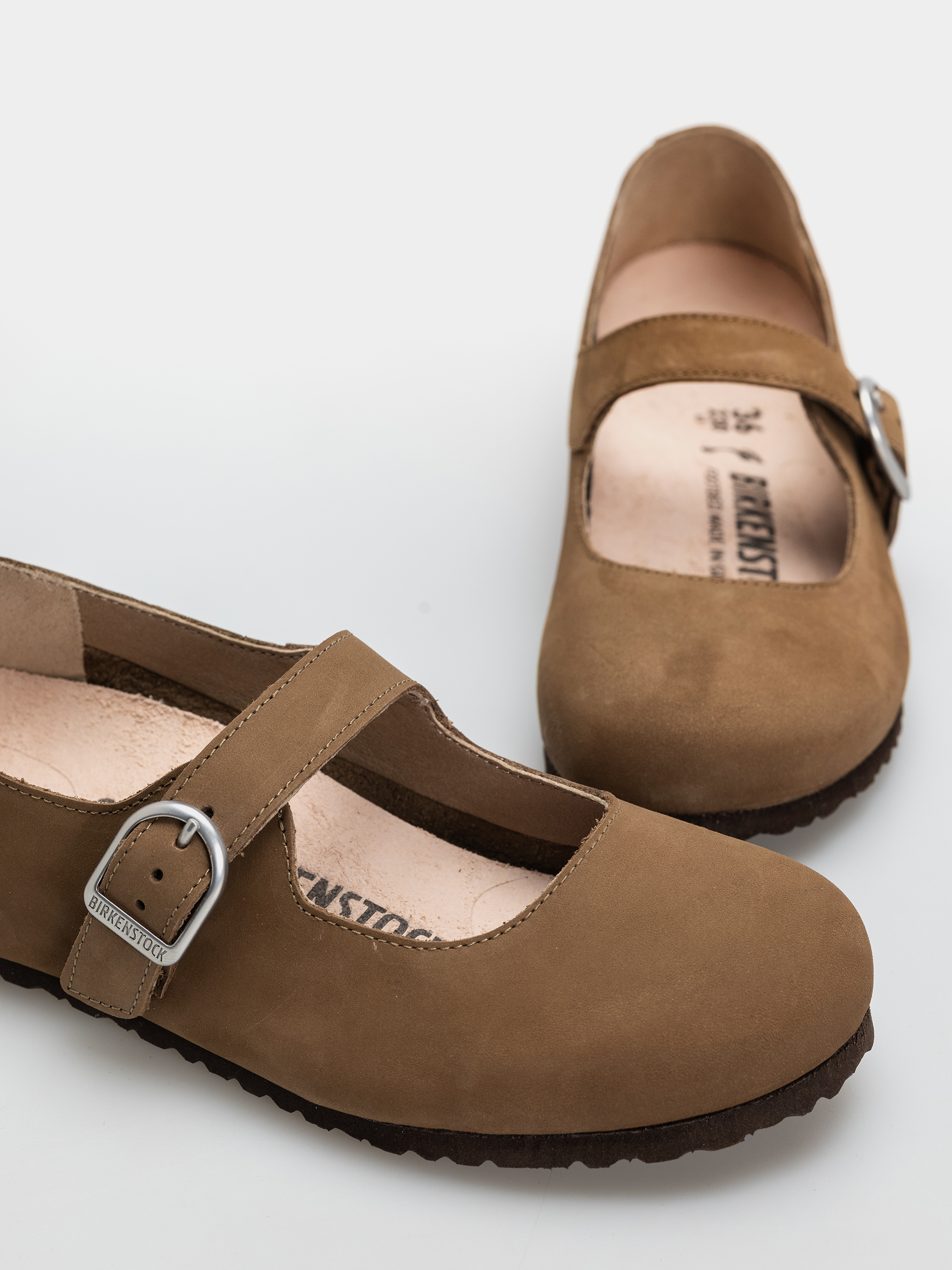 Klapki Birkenstock Santa Clarita Nubuck Leather Narrow Wmn (dark tea)