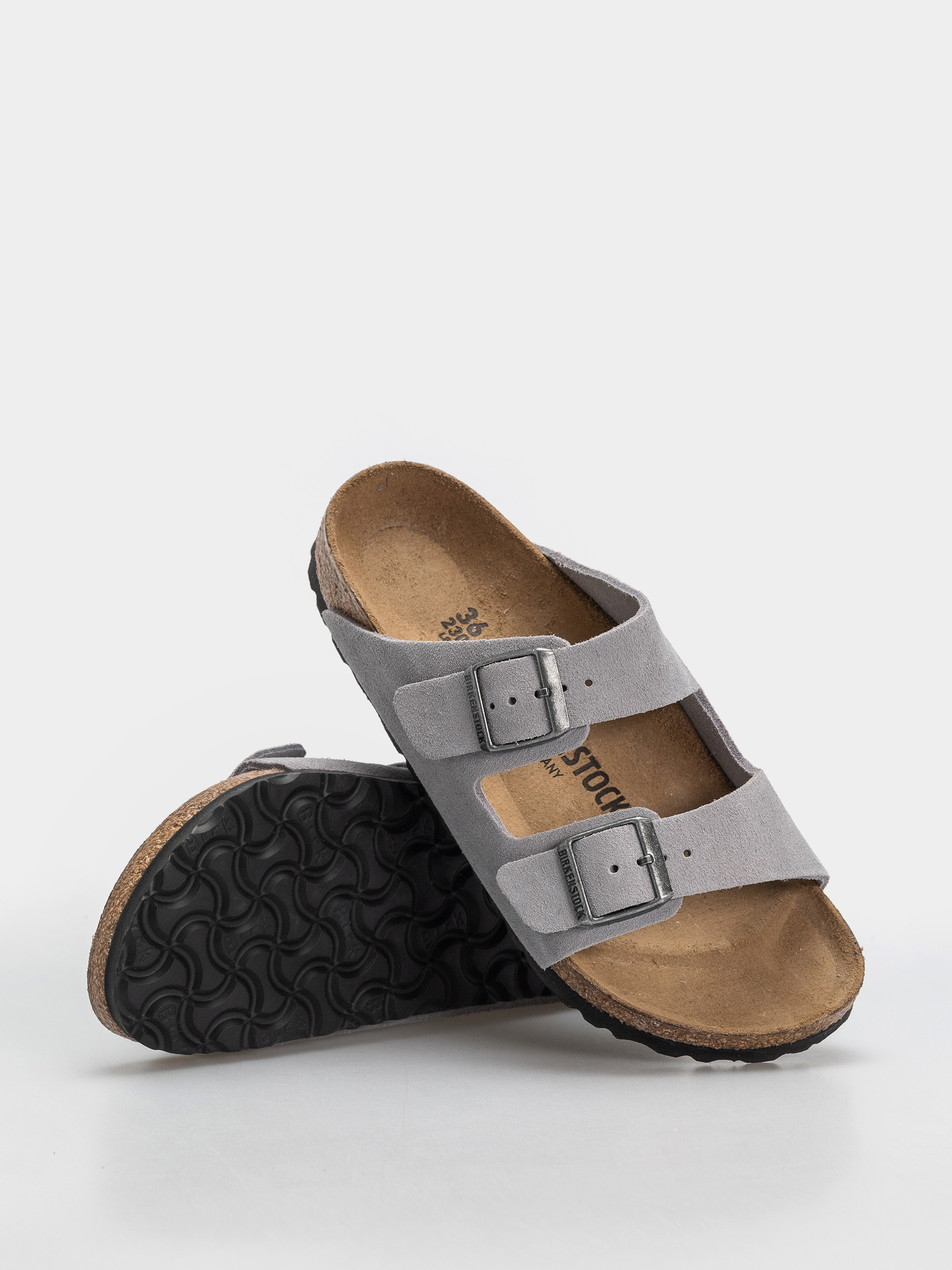Klapki Birkenstock Arizona Suede Leather Narrow (lavender sky)