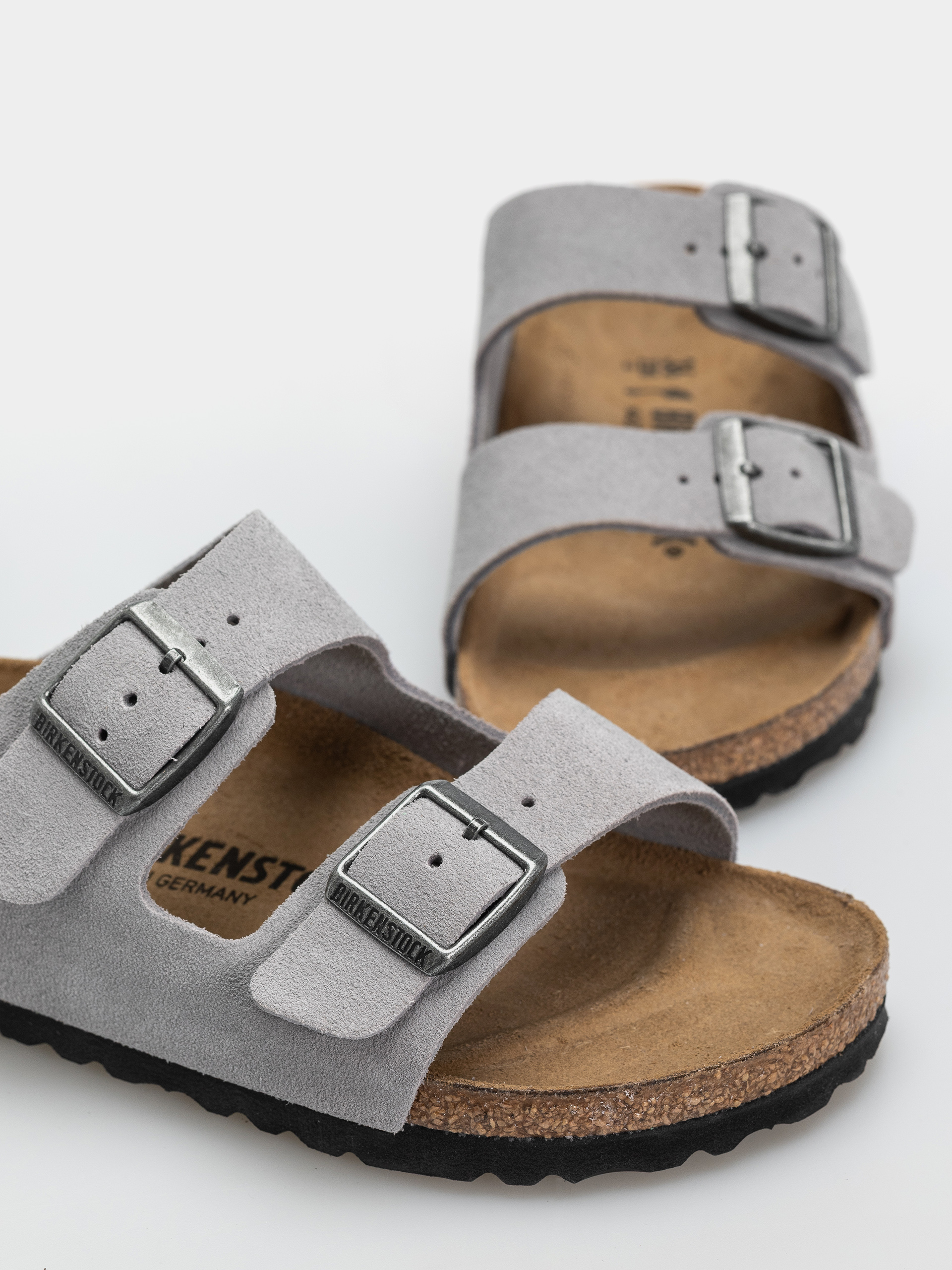 Klapki Birkenstock Arizona Suede Leather Narrow (lavender sky)