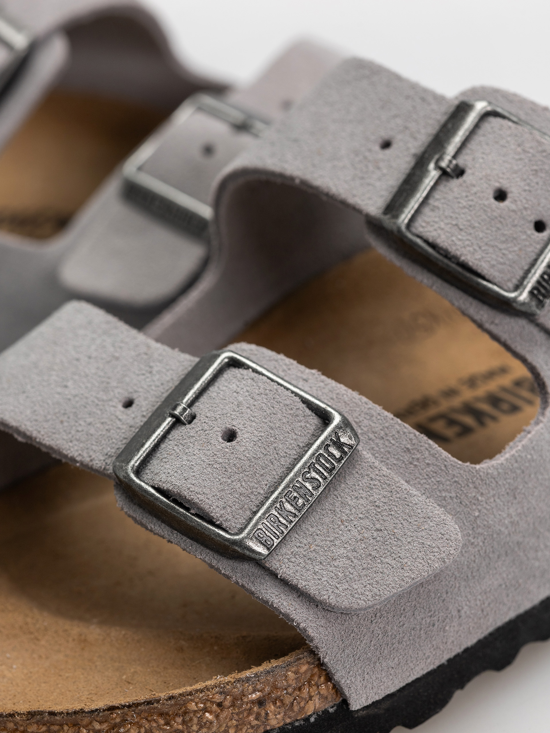 Klapki Birkenstock Arizona Suede Leather Narrow (lavender sky)