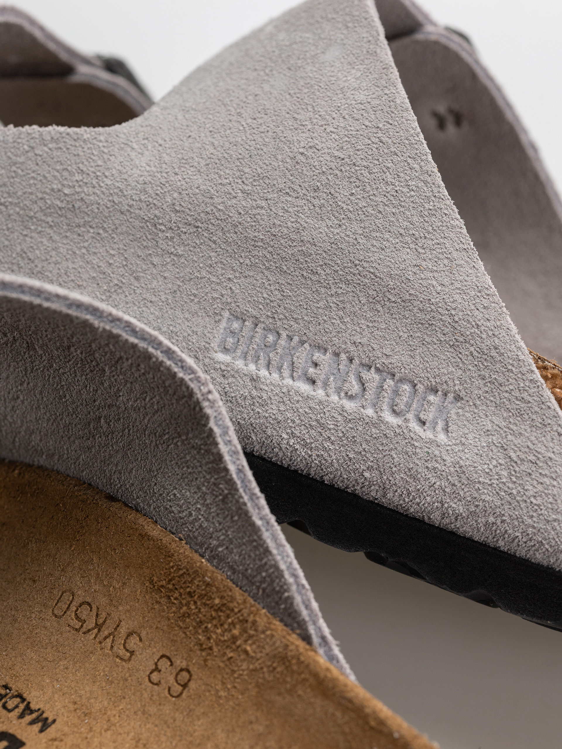 Klapki Birkenstock Arizona Suede Leather Narrow (lavender sky)