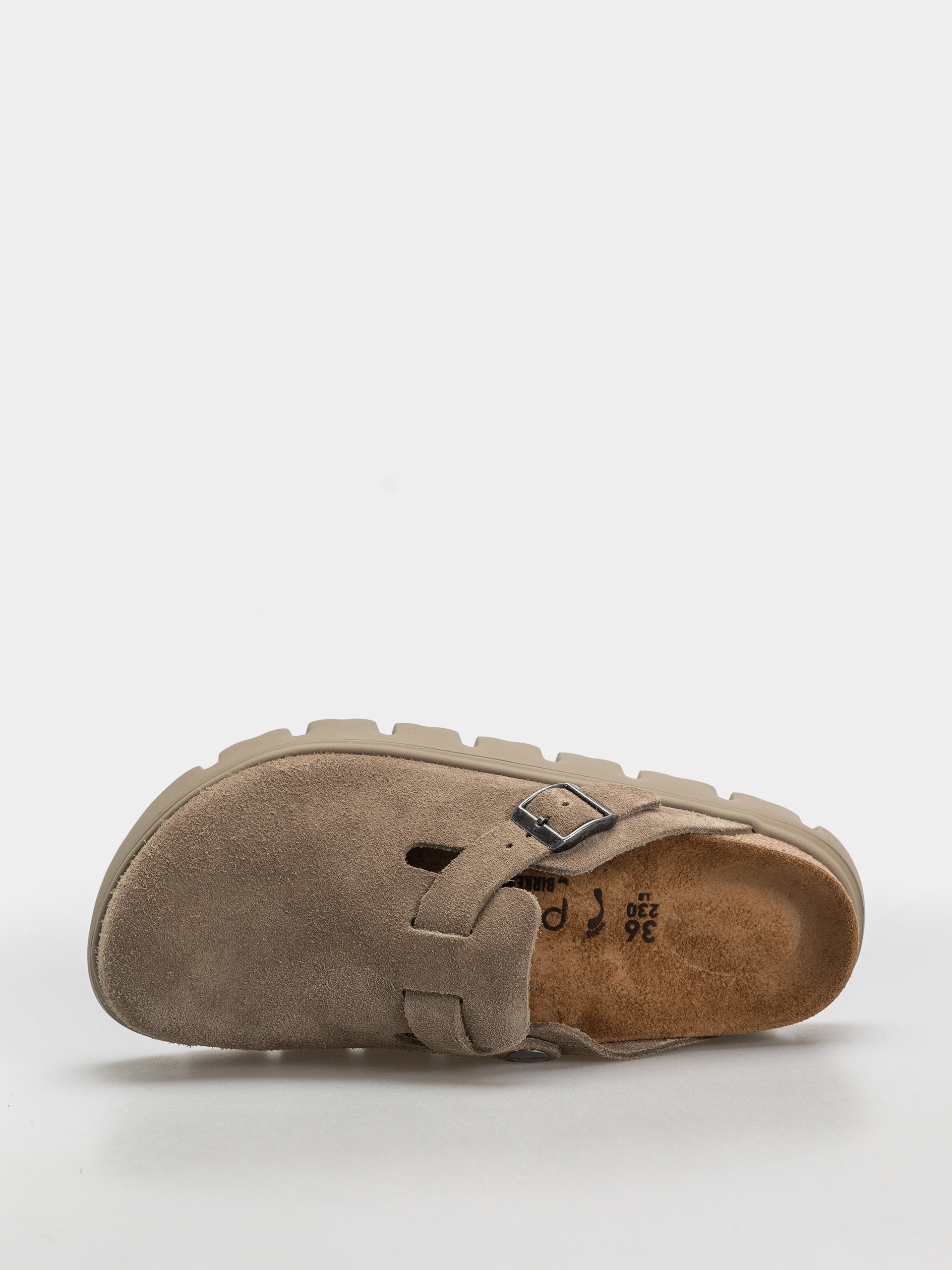 Klapki Birkenstock Boston Chunky Suede Leather Narrow Wmn (taupe)