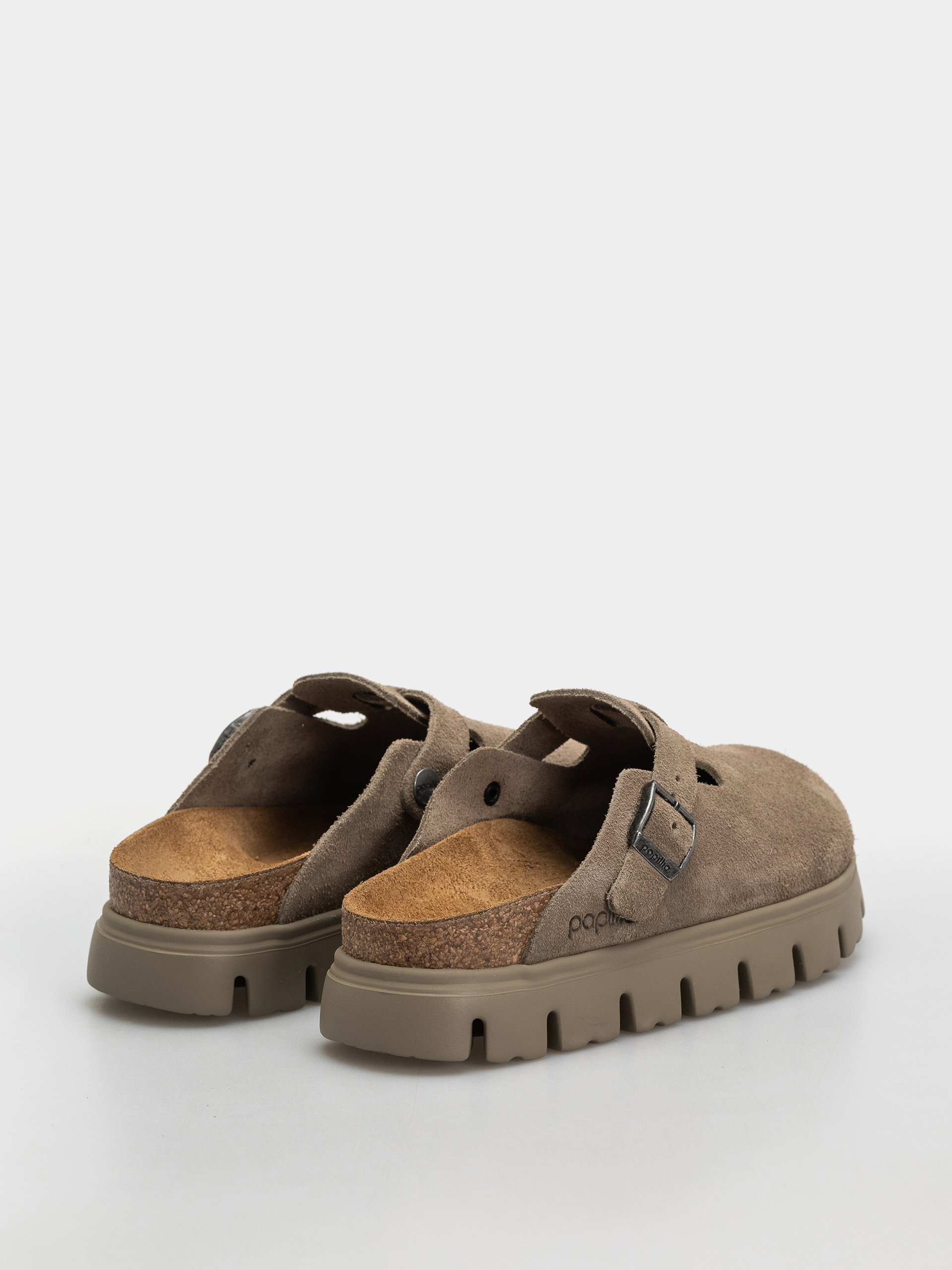 Klapki Birkenstock Boston Chunky Suede Leather Narrow Wmn (taupe)