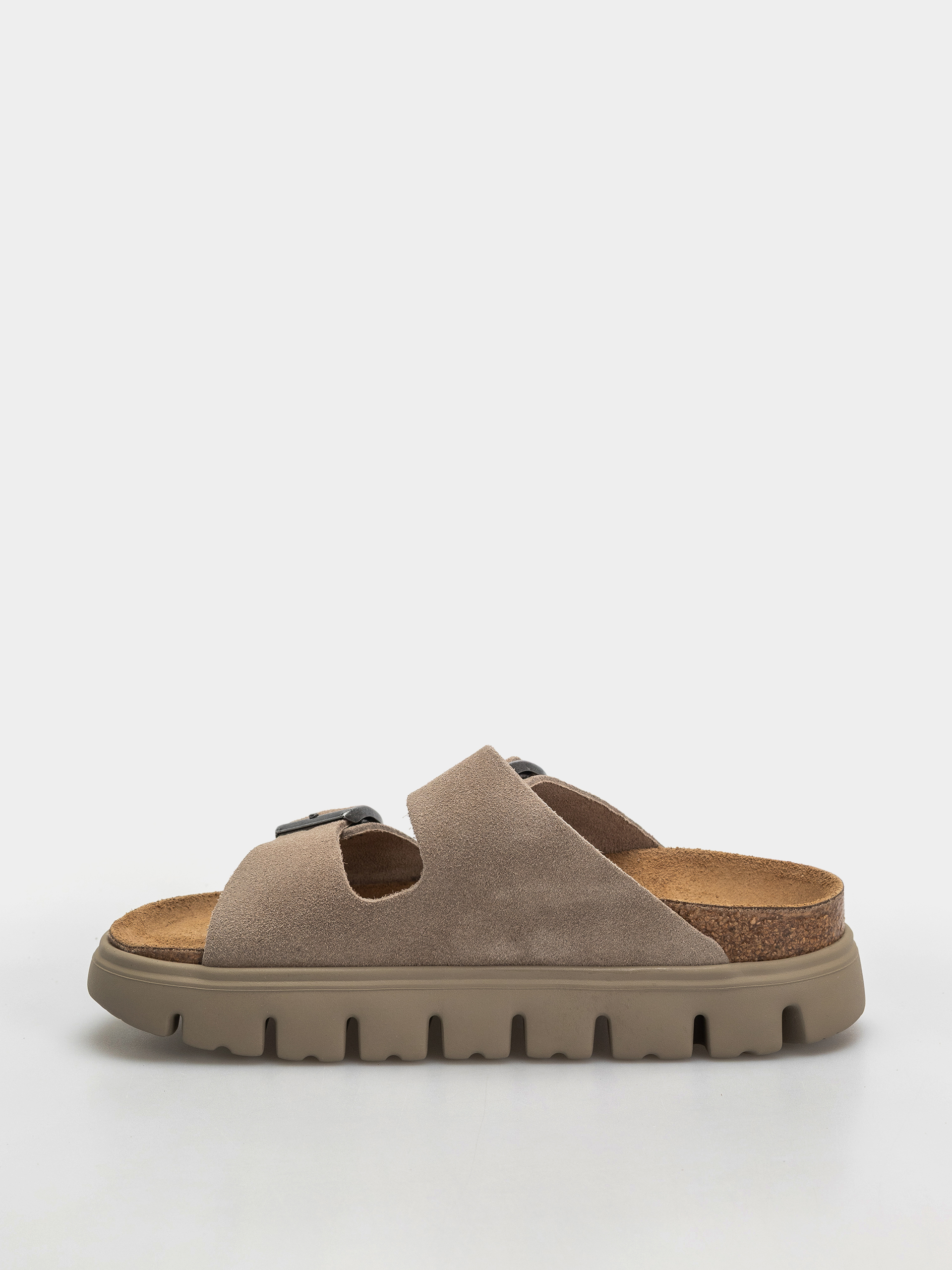 Klapki Birkenstock Arizona Chunky Suede Leather Narrow Wmn (taupe tonal)