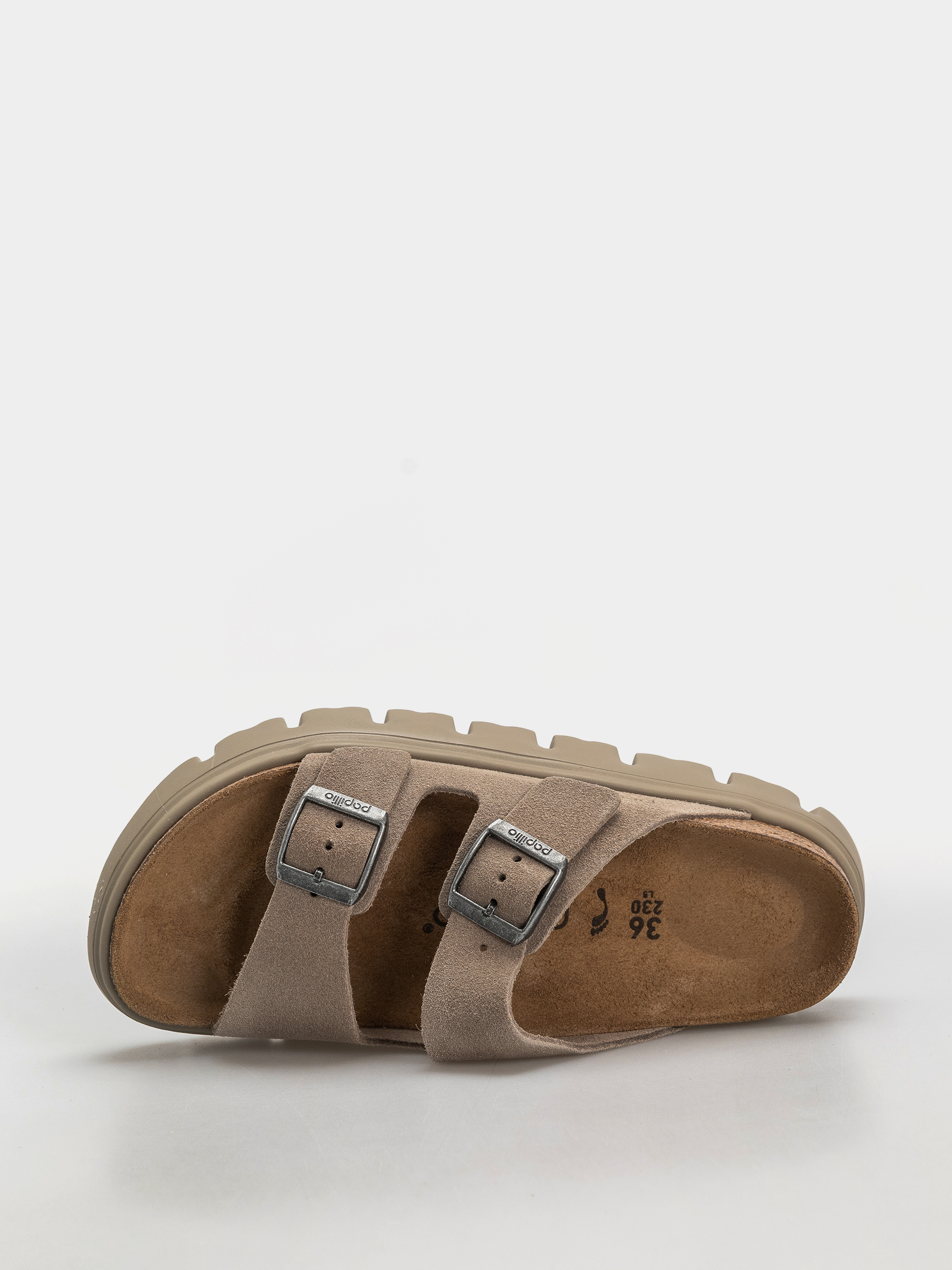 Klapki Birkenstock Arizona Chunky Suede Leather Narrow Wmn (taupe tonal)