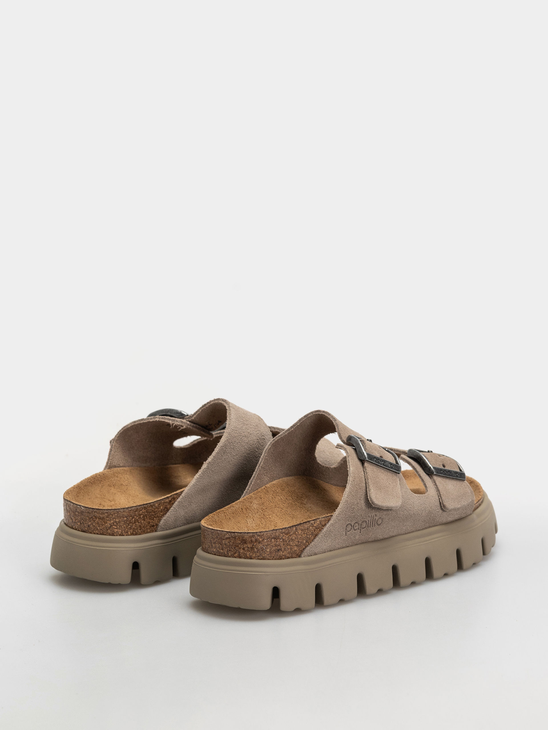 Klapki Birkenstock Arizona Chunky Suede Leather Narrow Wmn (taupe tonal)