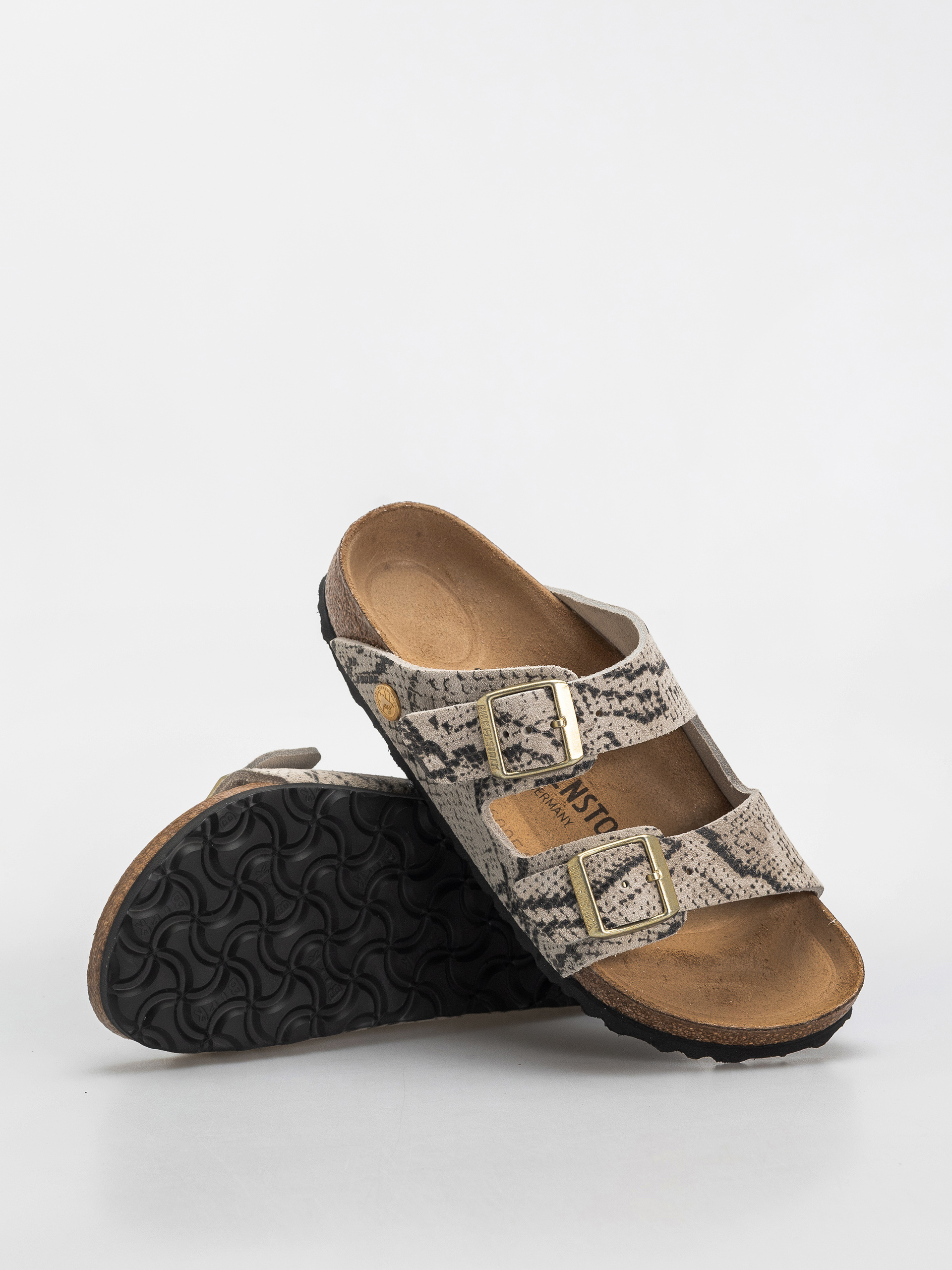 Klapki Birkenstock Arizona Suede Leather Narrow Wmn (snake oyster)