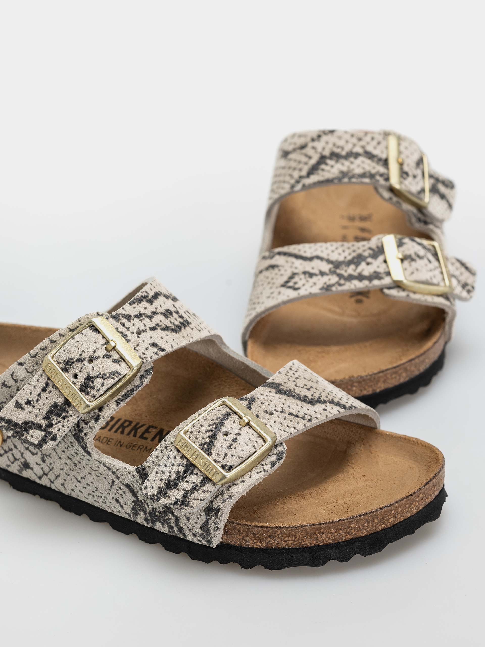 Klapki Birkenstock Arizona Suede Leather Narrow Wmn (snake oyster)