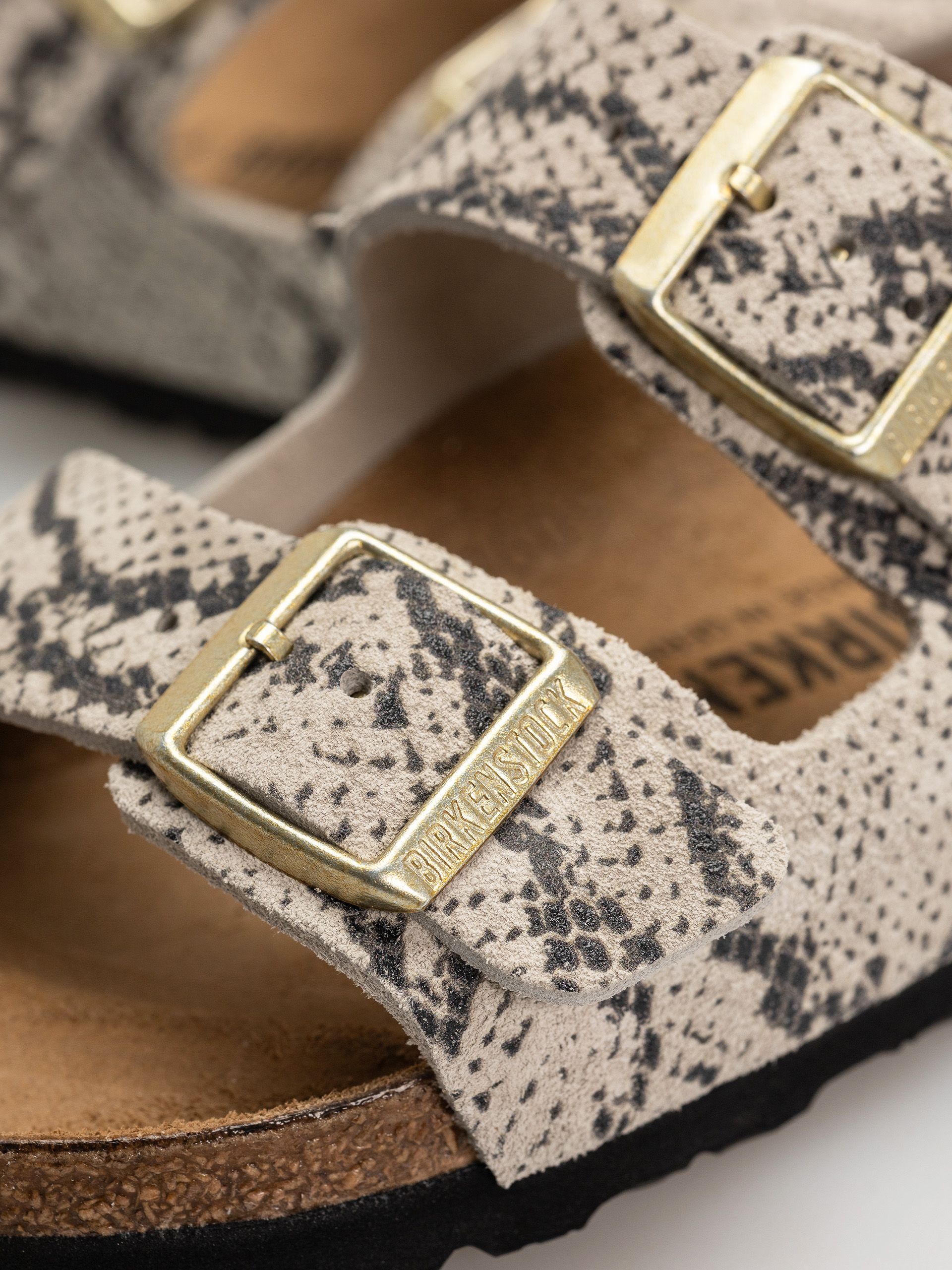 Klapki Birkenstock Arizona Suede Leather Narrow Wmn (snake oyster)
