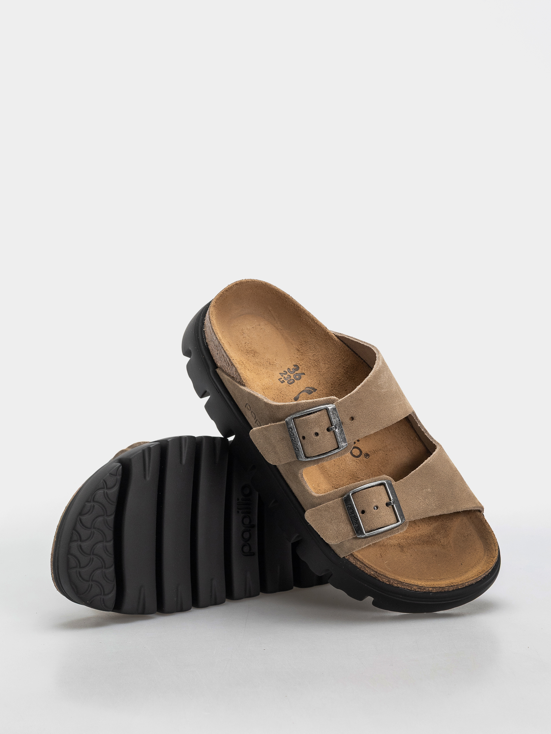 Klapki Birkenstock Arizona Chunky Suede Leather Narrow Wmn (gray taupe)