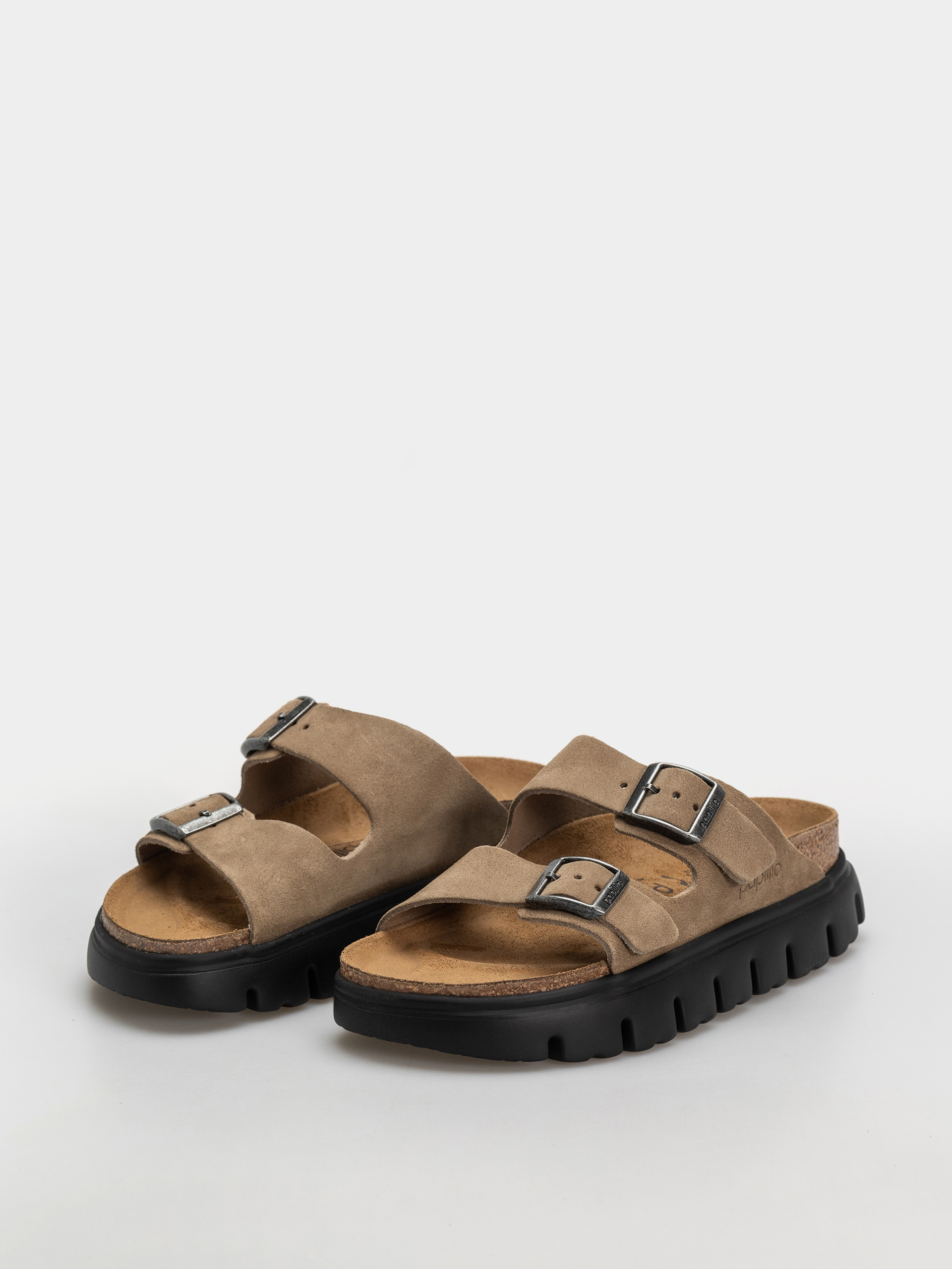 Klapki Birkenstock Arizona Chunky Suede Leather Narrow Wmn (gray taupe)