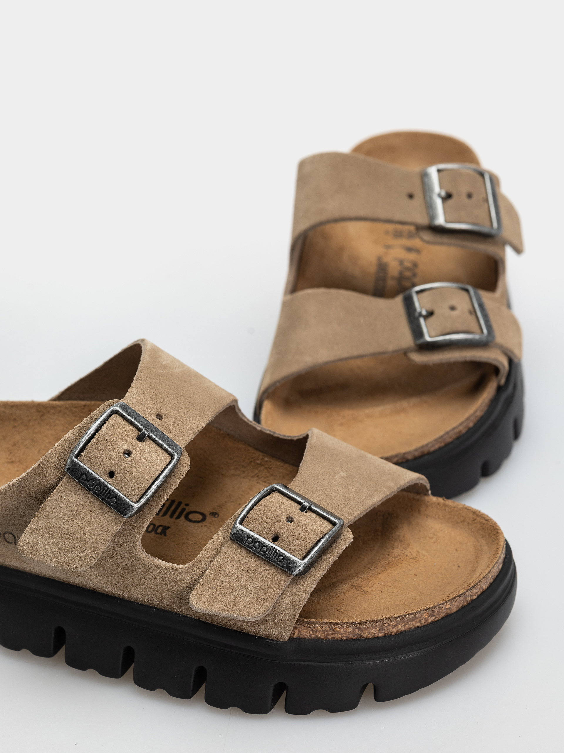 Klapki Birkenstock Arizona Chunky Suede Leather Narrow Wmn (gray taupe)