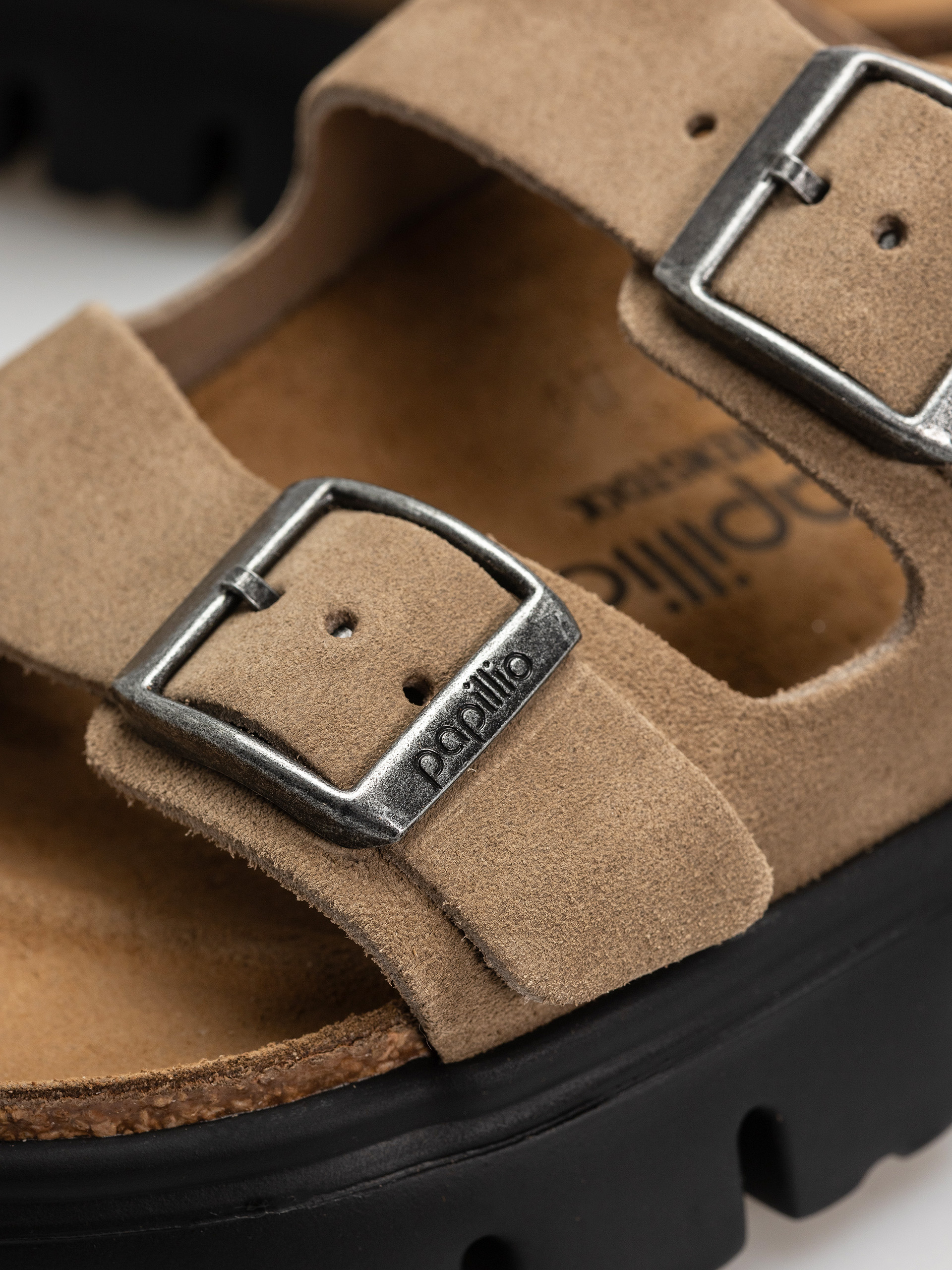 Klapki Birkenstock Arizona Chunky Suede Leather Narrow Wmn (gray taupe)