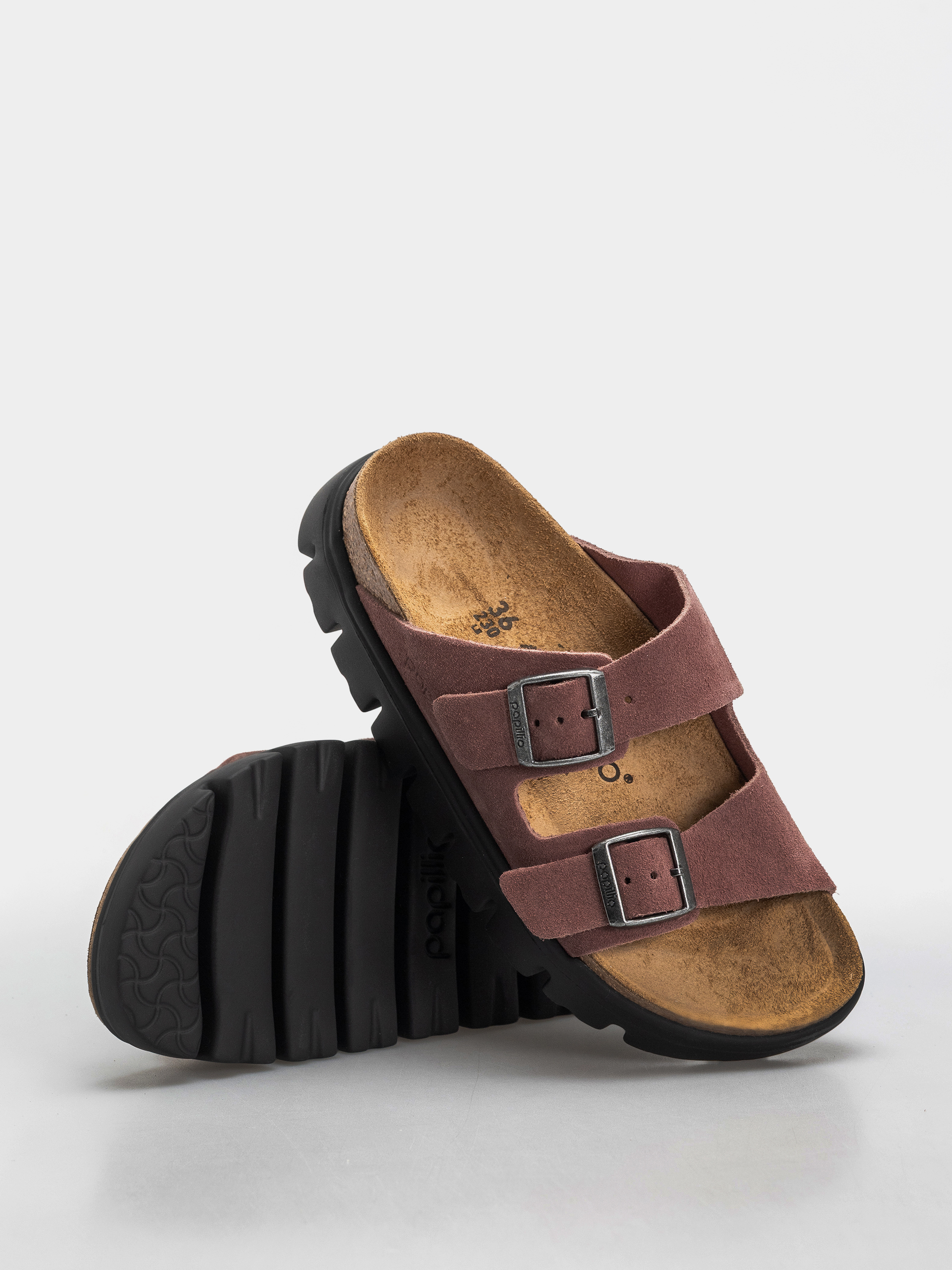 Klapki Birkenstock Arizona Chunky Suede Leather Narrow Wmn (pepper)