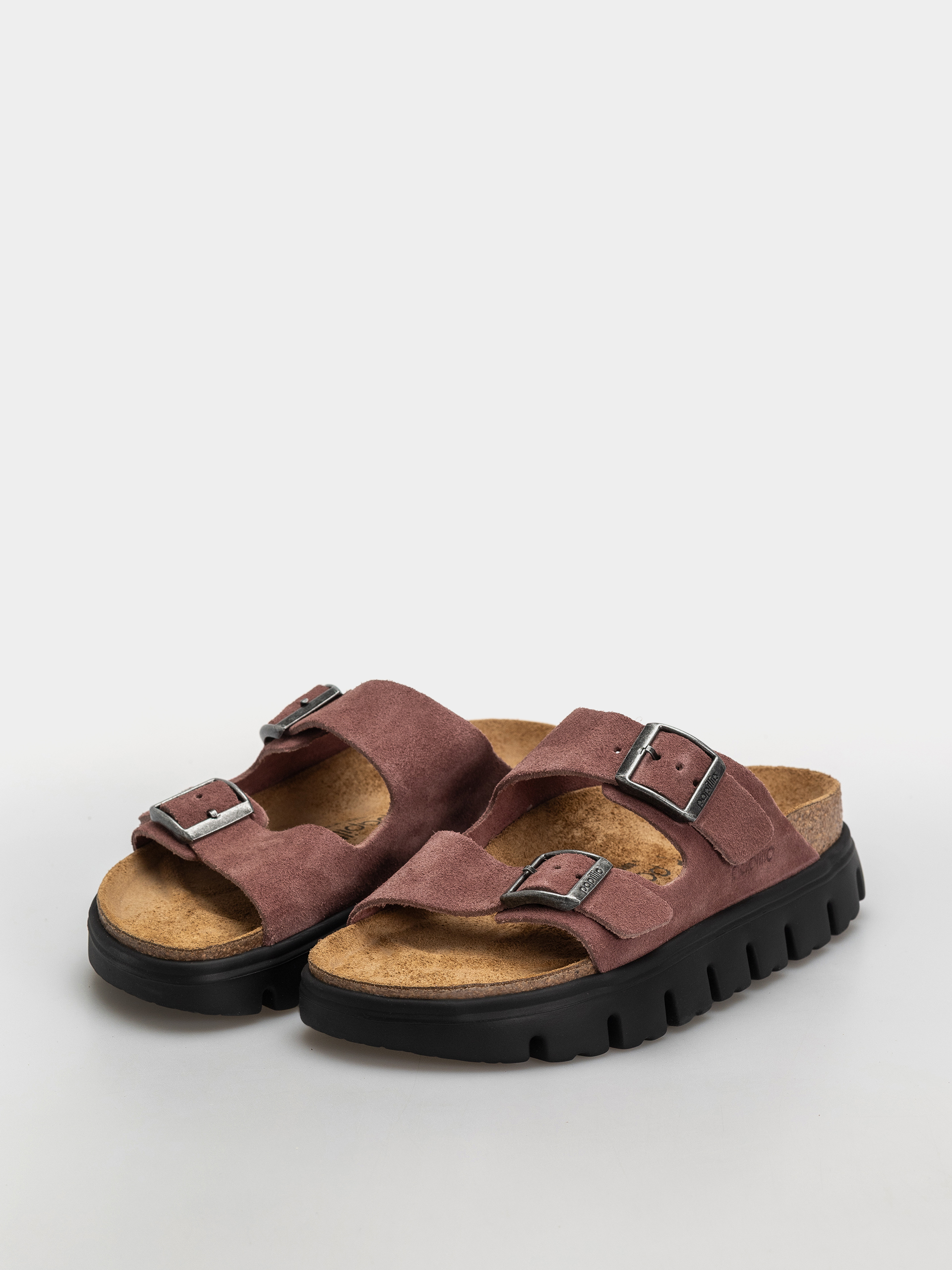 Klapki Birkenstock Arizona Chunky Suede Leather Narrow Wmn (pepper)