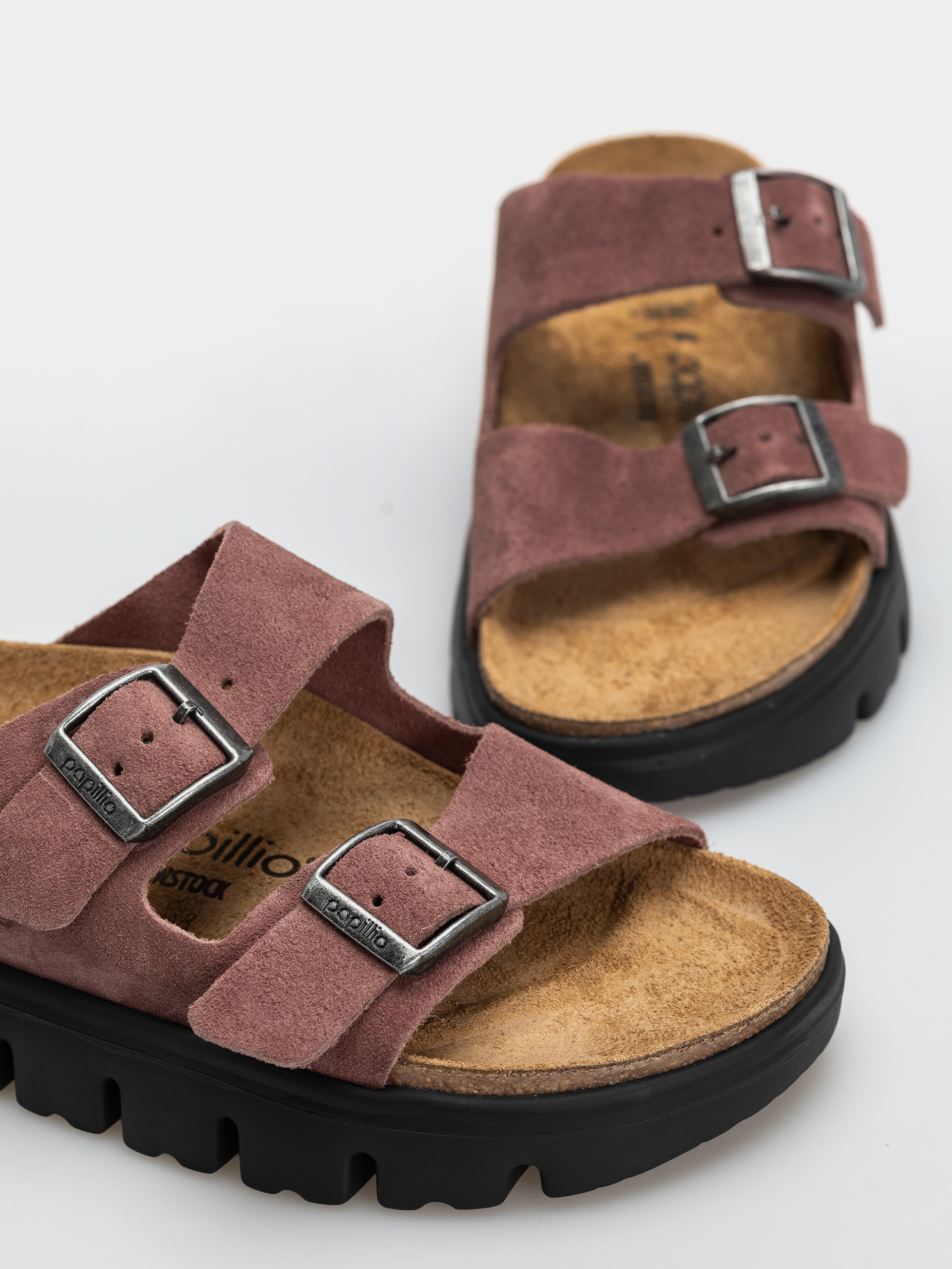 Klapki Birkenstock Arizona Chunky Suede Leather Narrow Wmn (pepper)