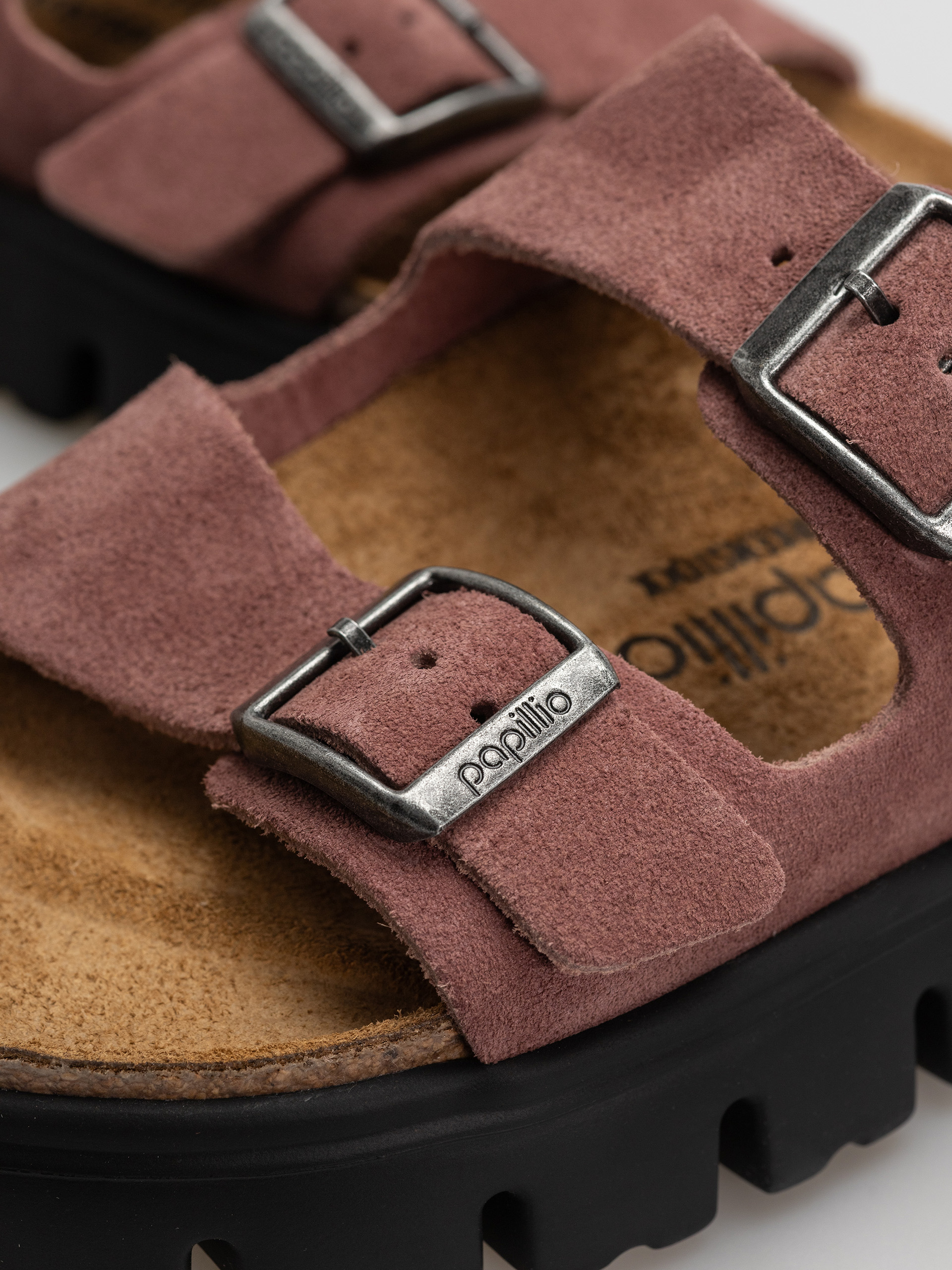 Klapki Birkenstock Arizona Chunky Suede Leather Narrow Wmn (pepper)