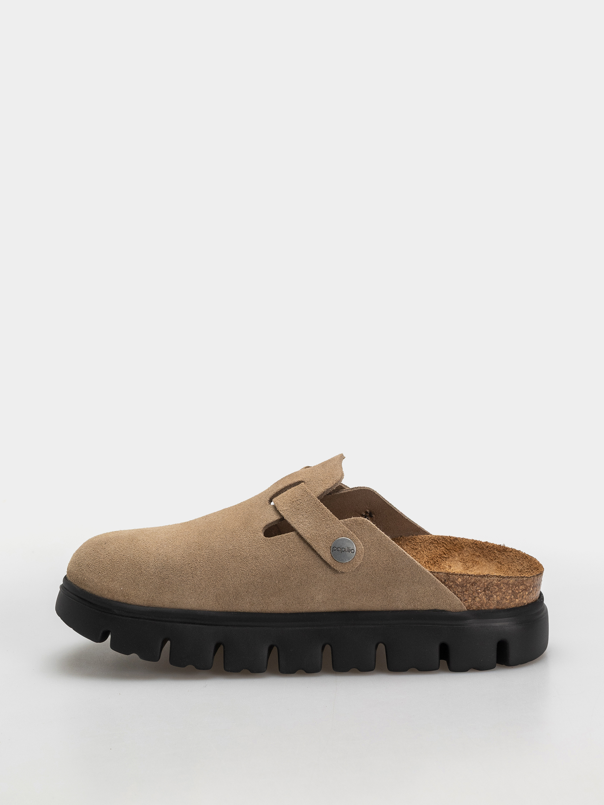 Klapki Birkenstock Boston Chunky Suede Leather Narrow Wmn (gray taupe)