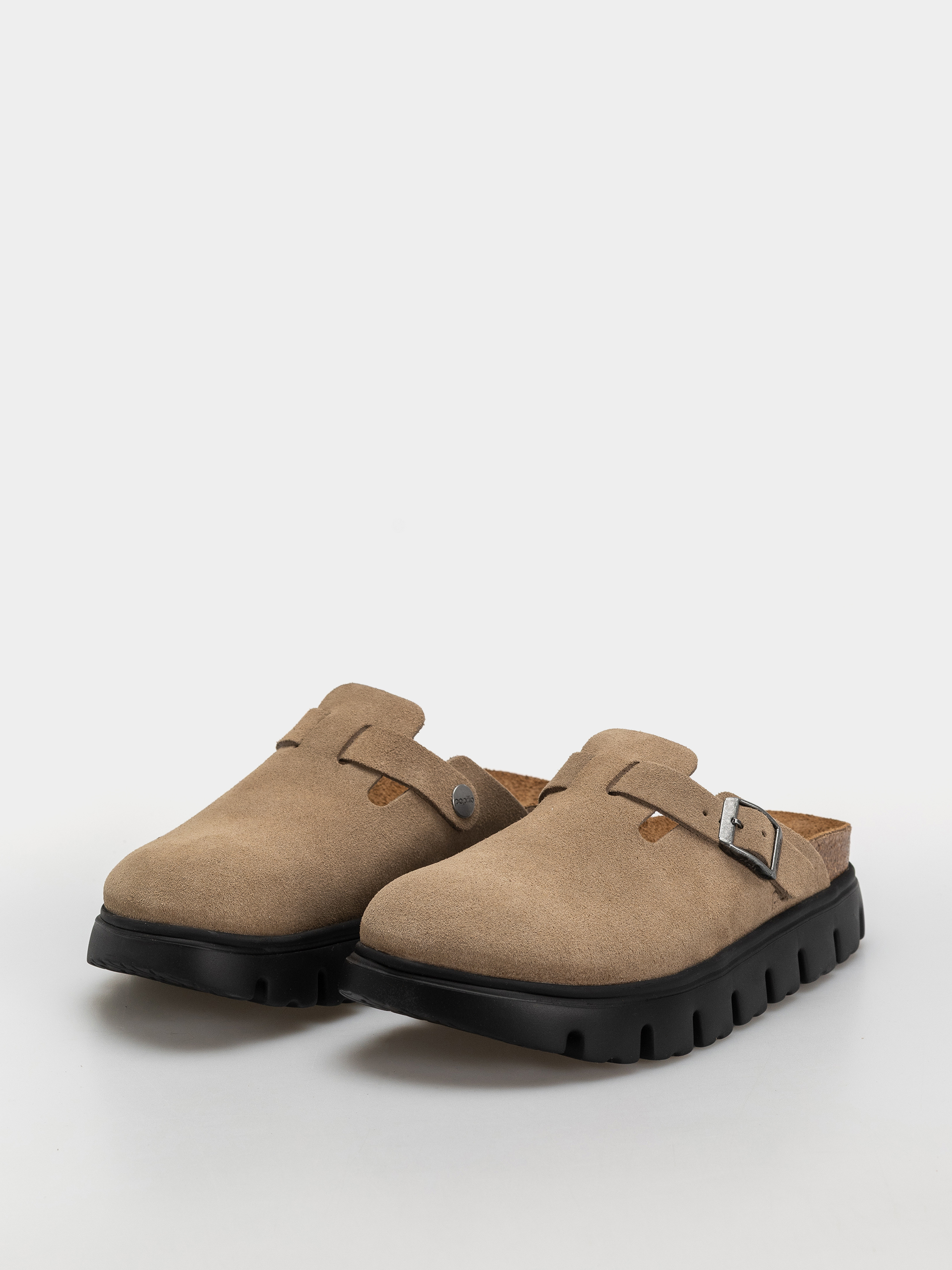Klapki Birkenstock Boston Chunky Suede Leather Narrow Wmn (gray taupe)